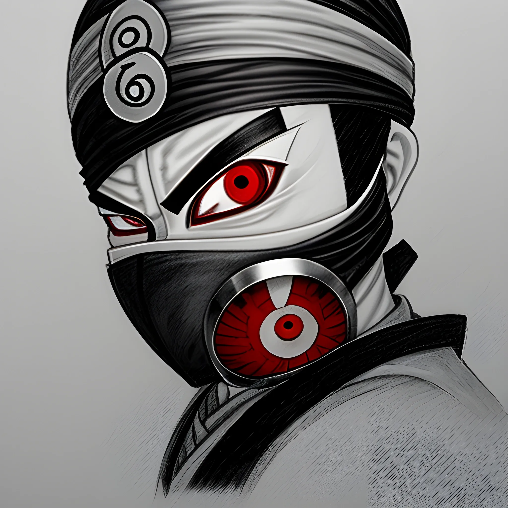 Ambu Shinobi with his mask and the sharingan in his eyes
, Pencil Sketch