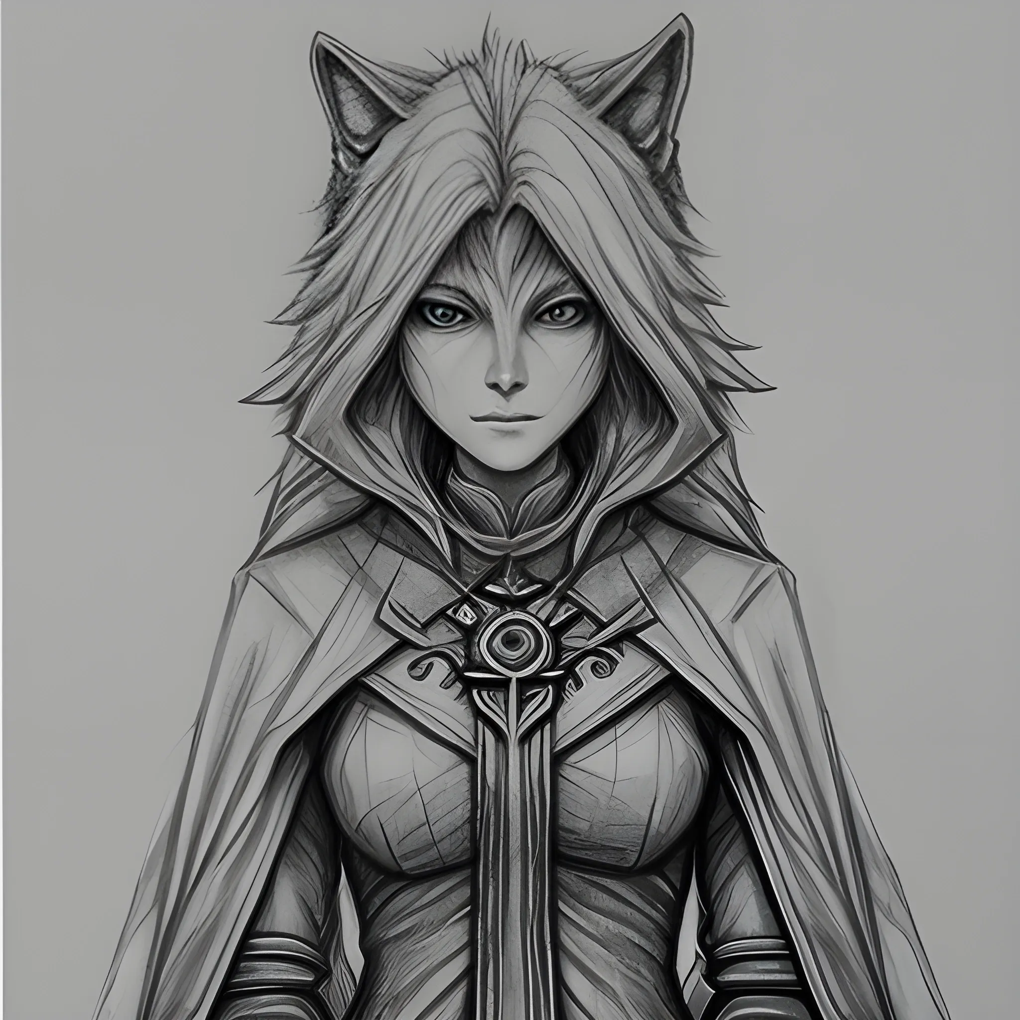 Healer priest she wolf, Pencil Sketch