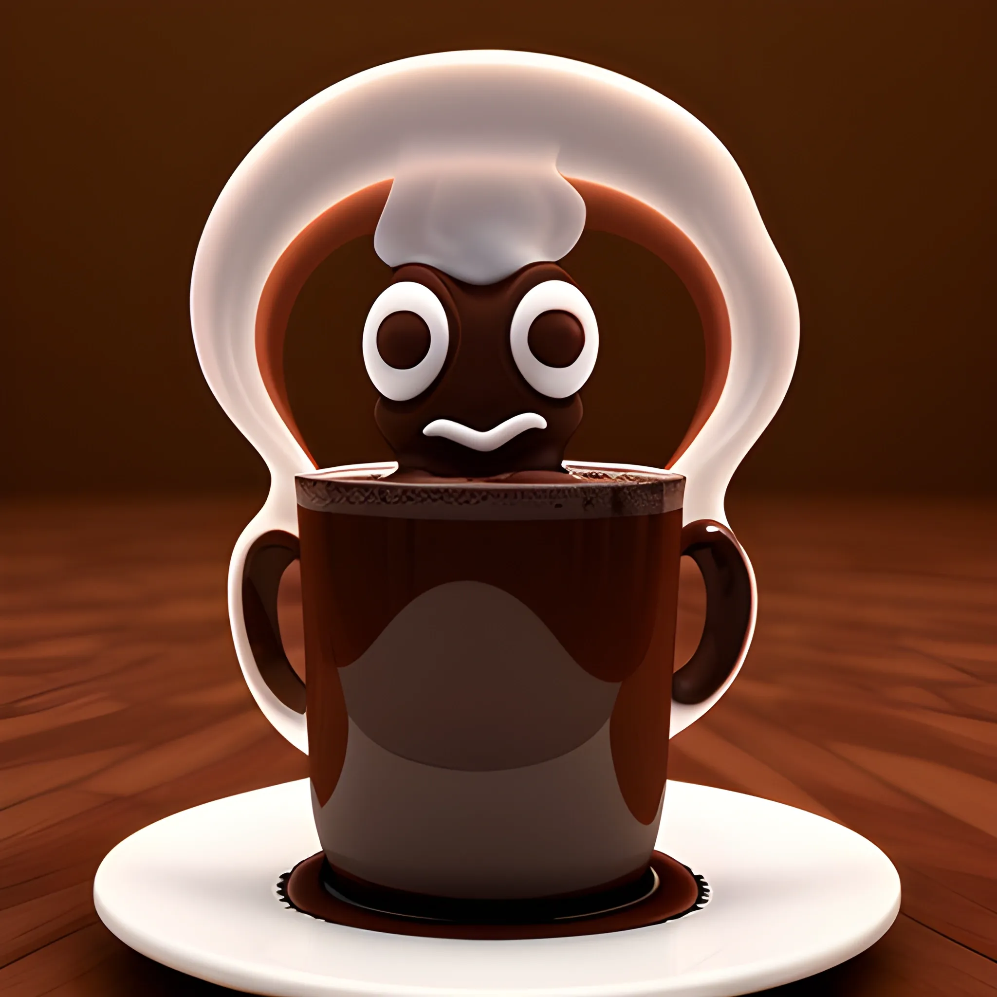 fantasma de chocolate color cafe
, 3D, Trippy