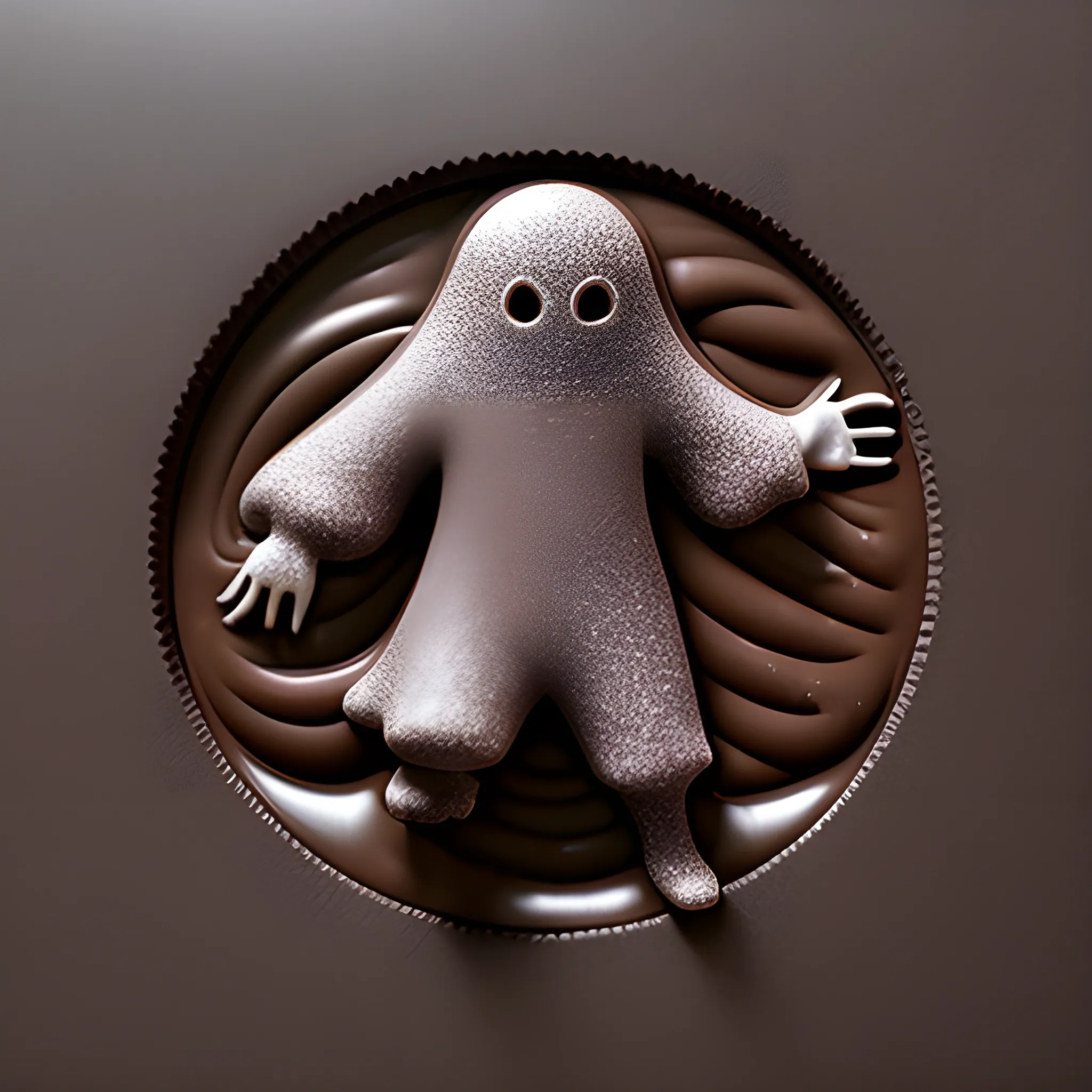 FANTASMA GRABADO EN UN CHOCOLATE, 3D, Trippy