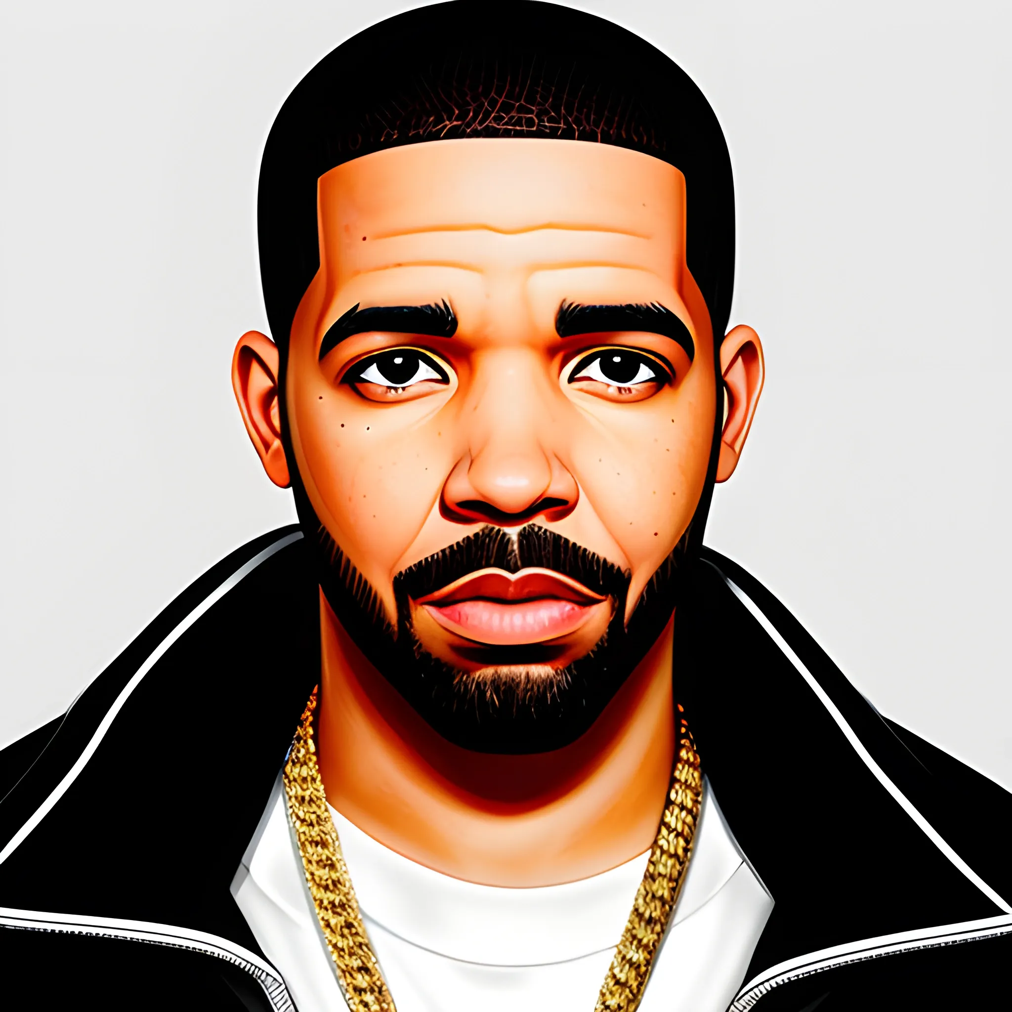 a hyper realistic DRAKE


of rapper white
 as seen in smille