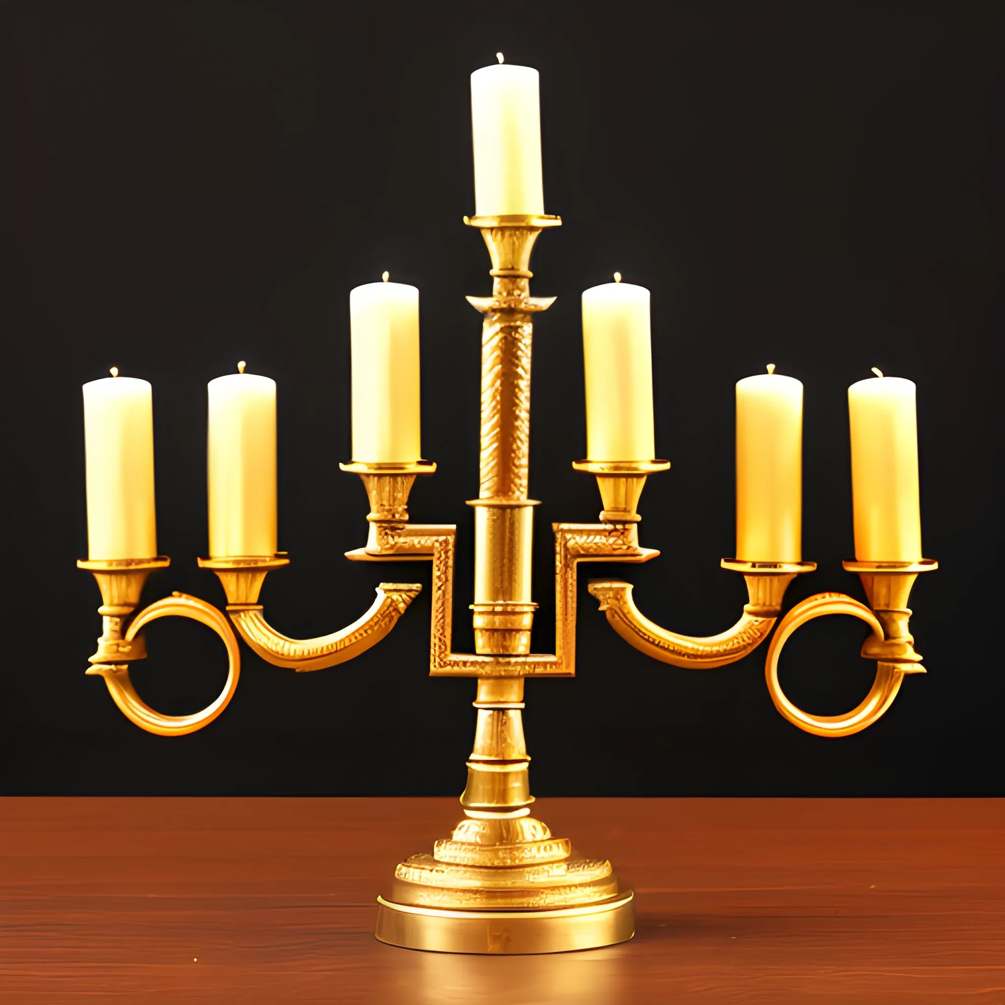 menorah, Jewish candelabrum, seven candle - Arthub.ai