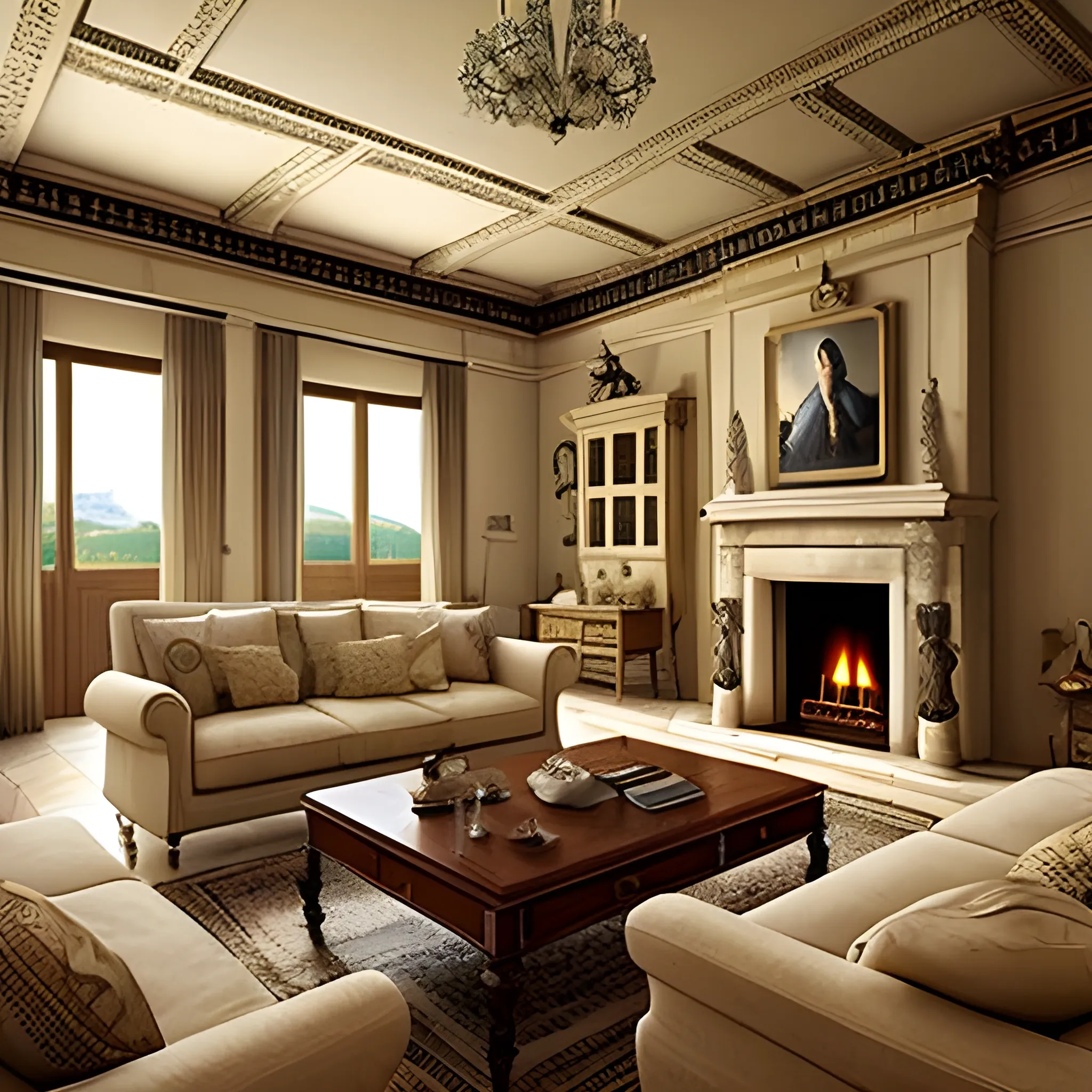 {best quality}, {{masterpiece}}
an ancient Greek living room