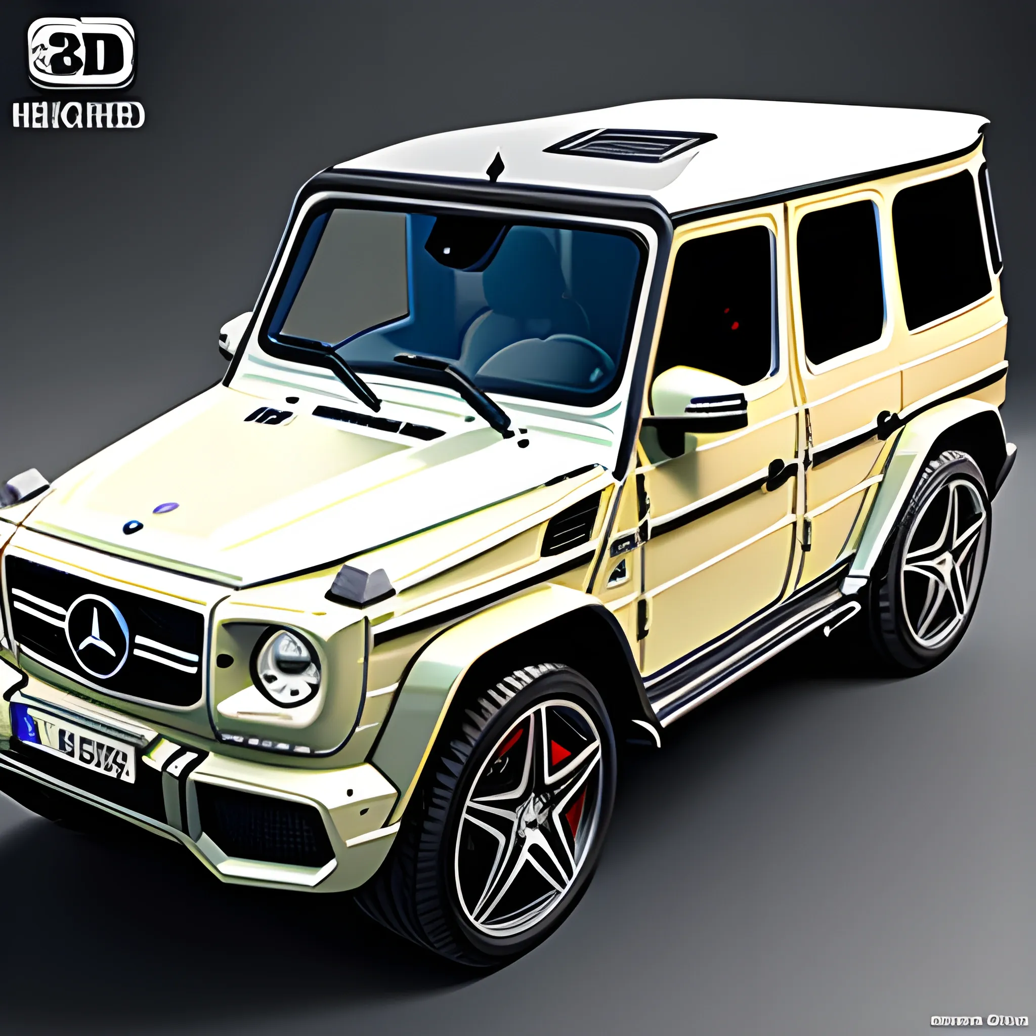 Make a disney pixar post in 3d with a mercedes G63 amg with a gangster
, Cartoon, 3D