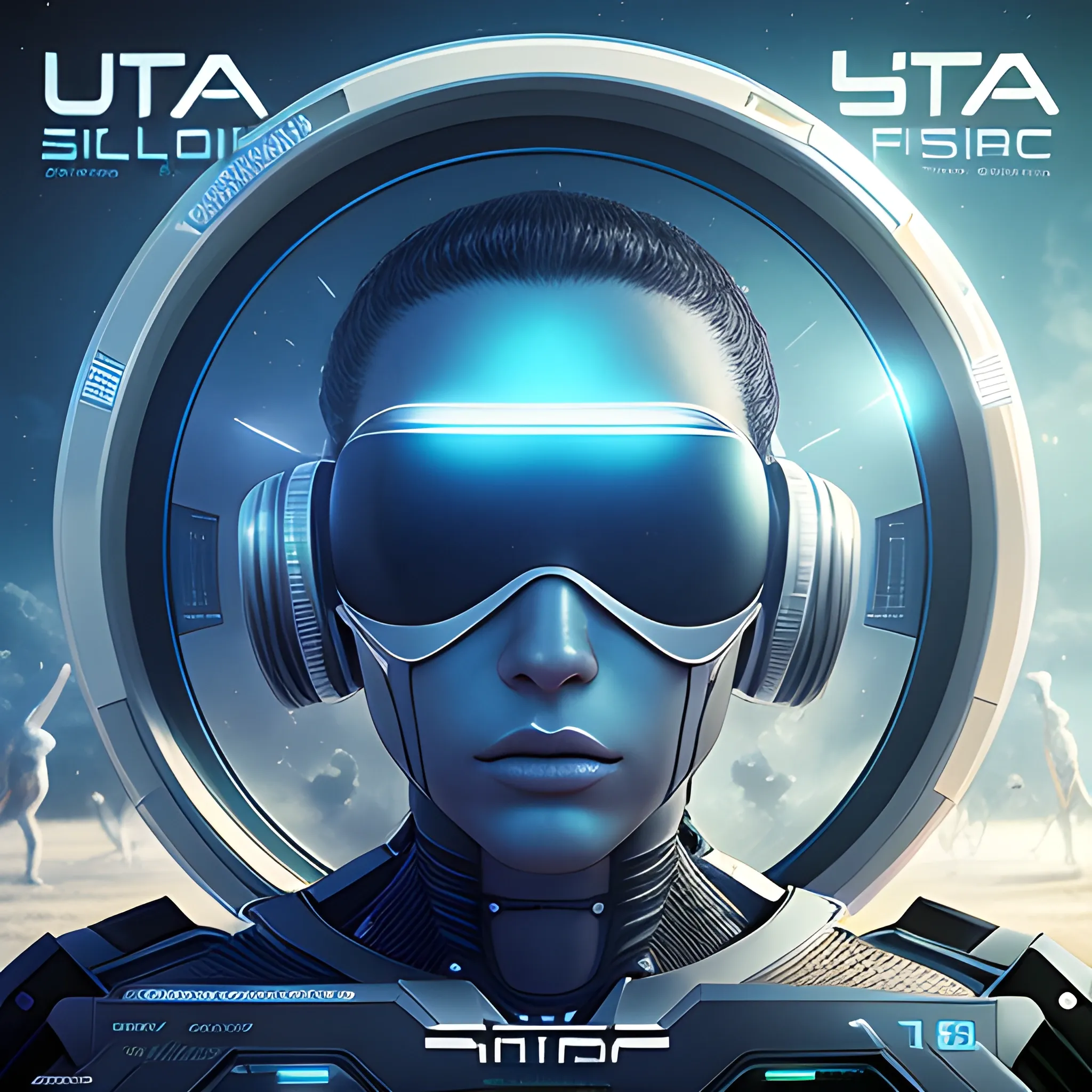 sci-fi album cover ultra realistic ultra futuristic music festival, 3D