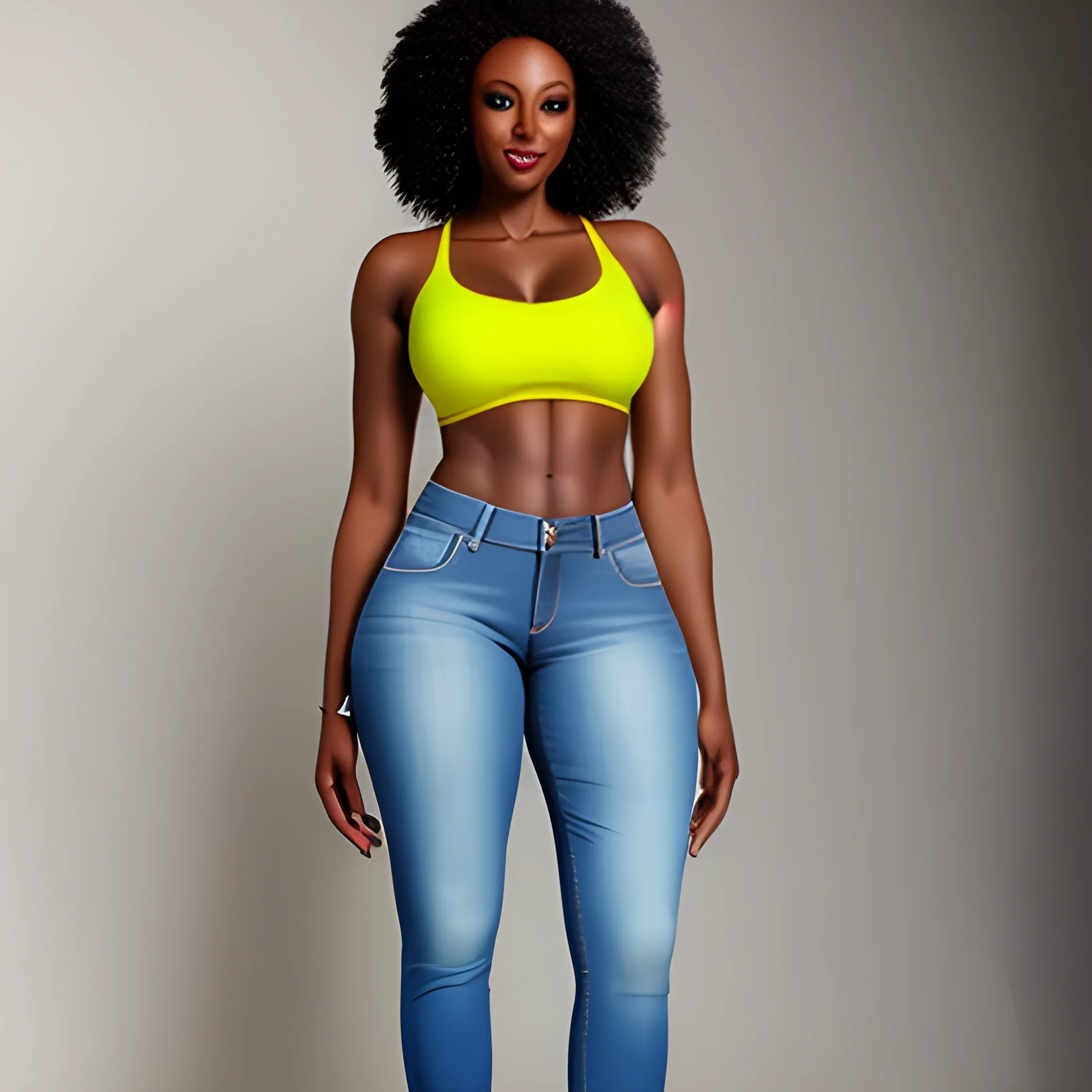 slim african girl with normal legs narrow hips wearing jeans 
