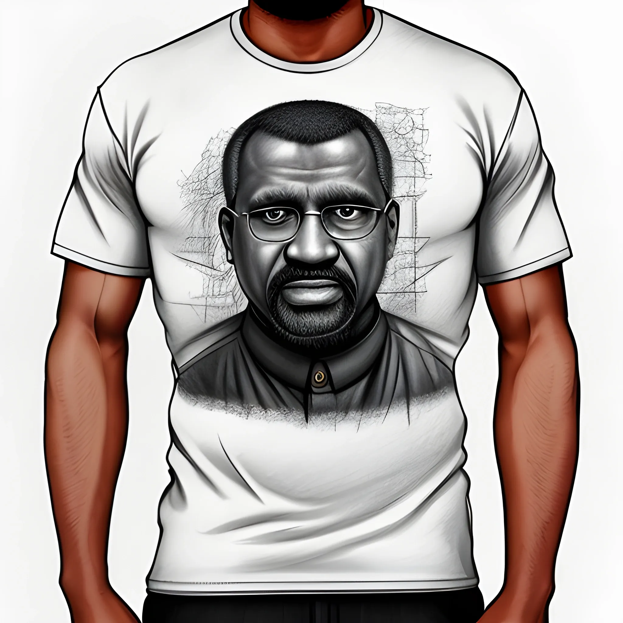 Abdul gaffar,amin slogan,t-shirt design, Pencil Sketch