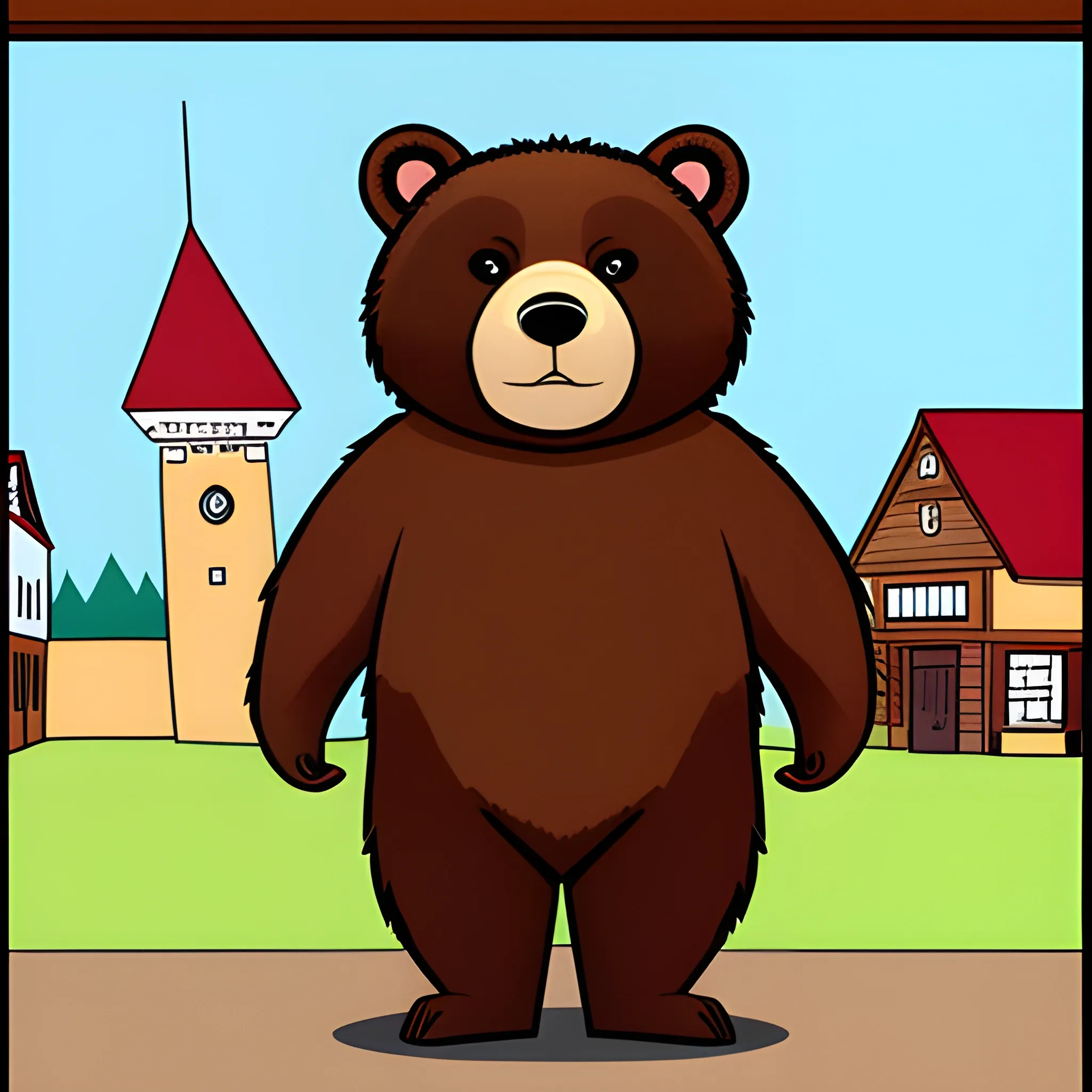 a bear in a small town, Cartoon