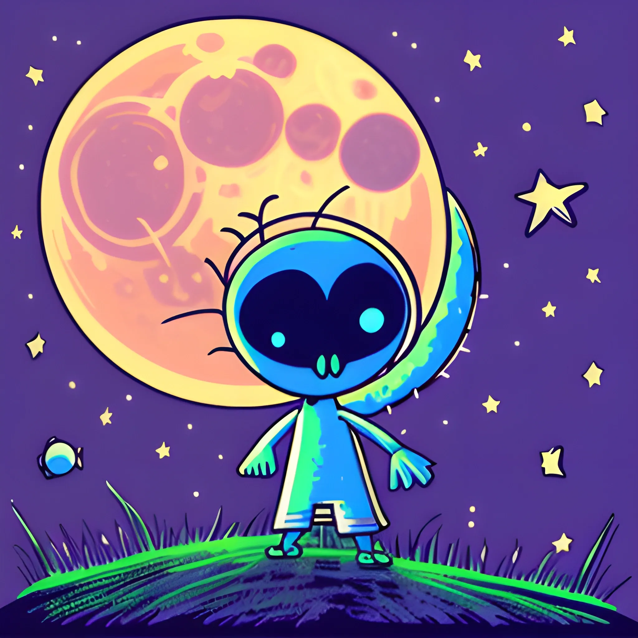 Aliens moon, Cartoon