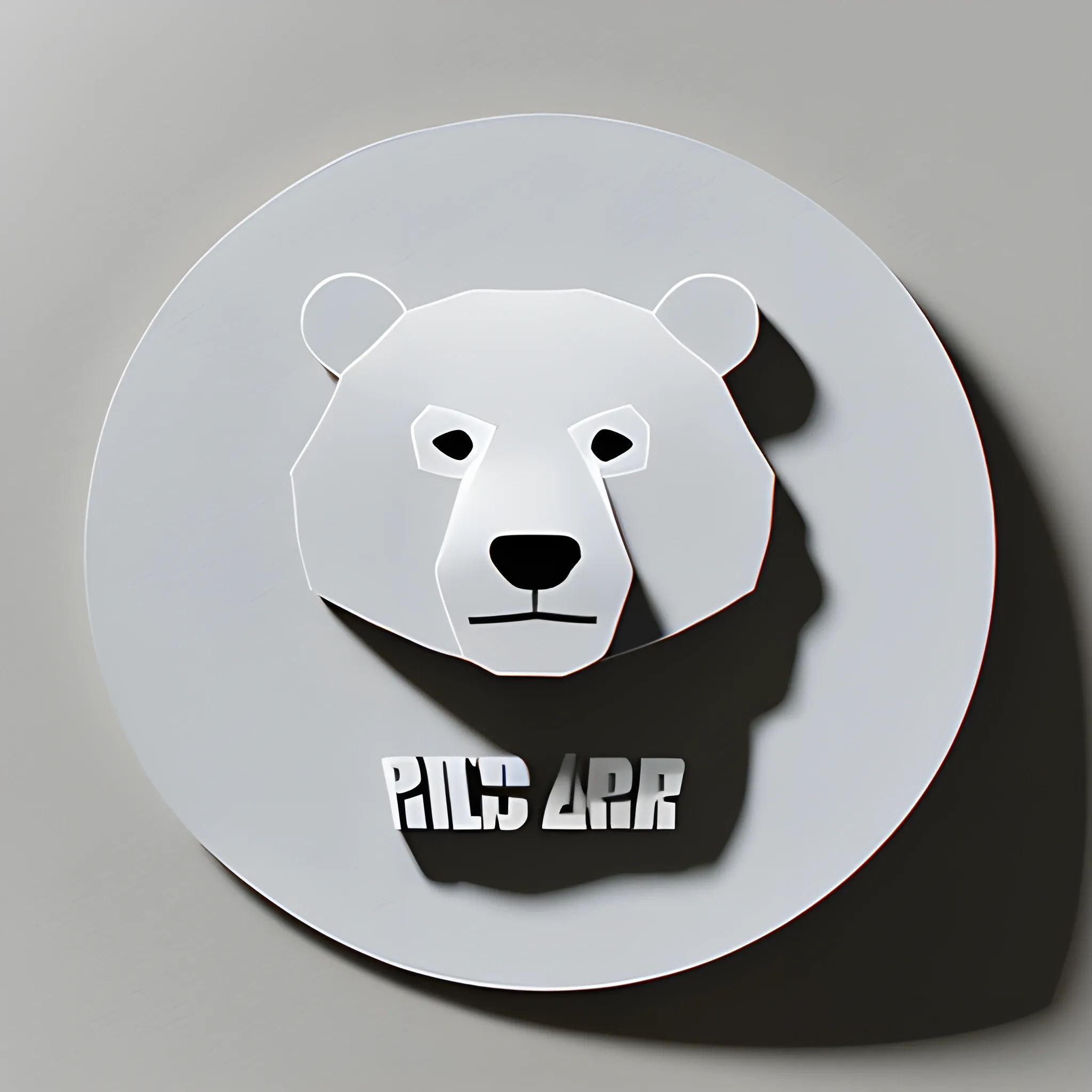 Layered paper logo polar bear , 3D