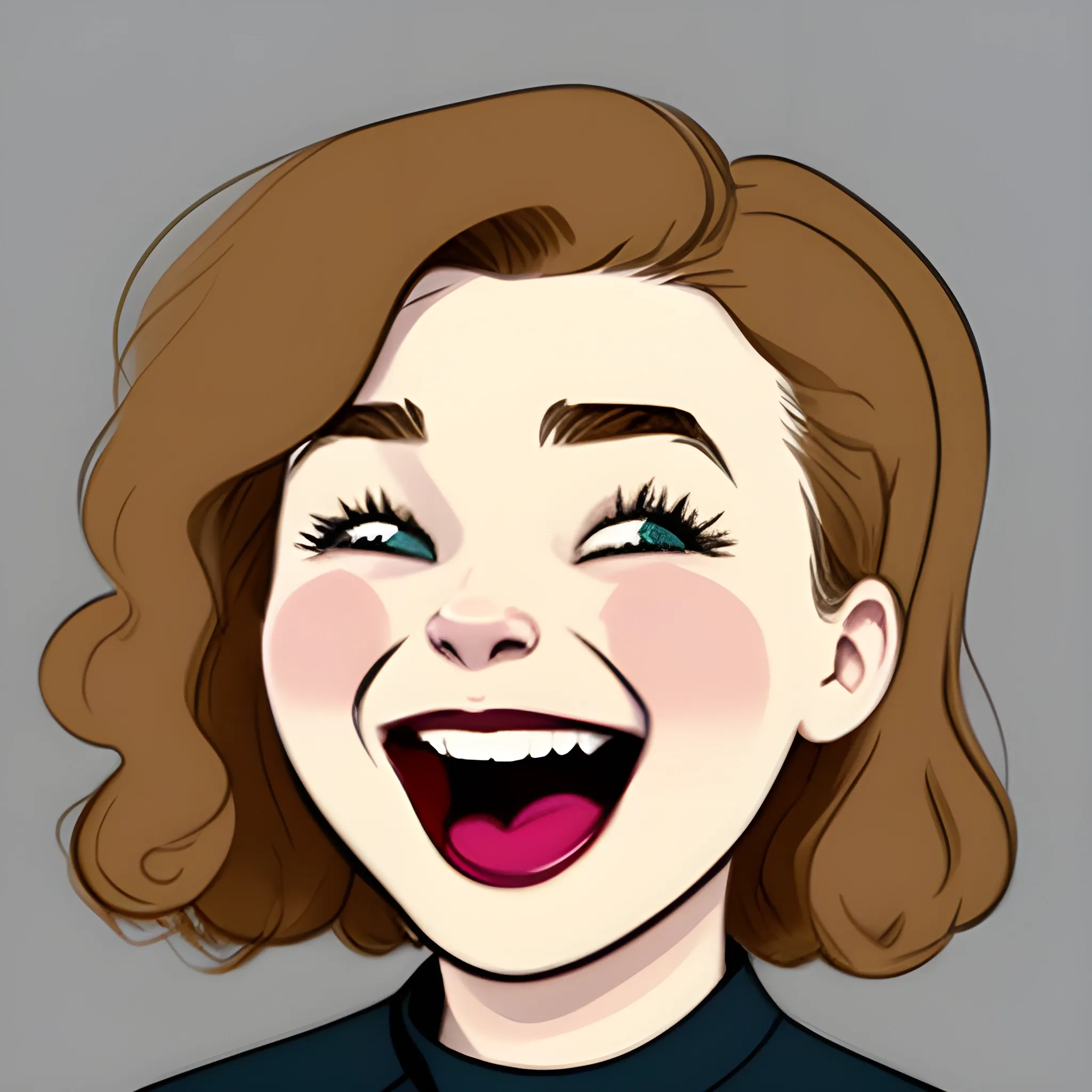 Florence Pugh, Cartoon, laughing