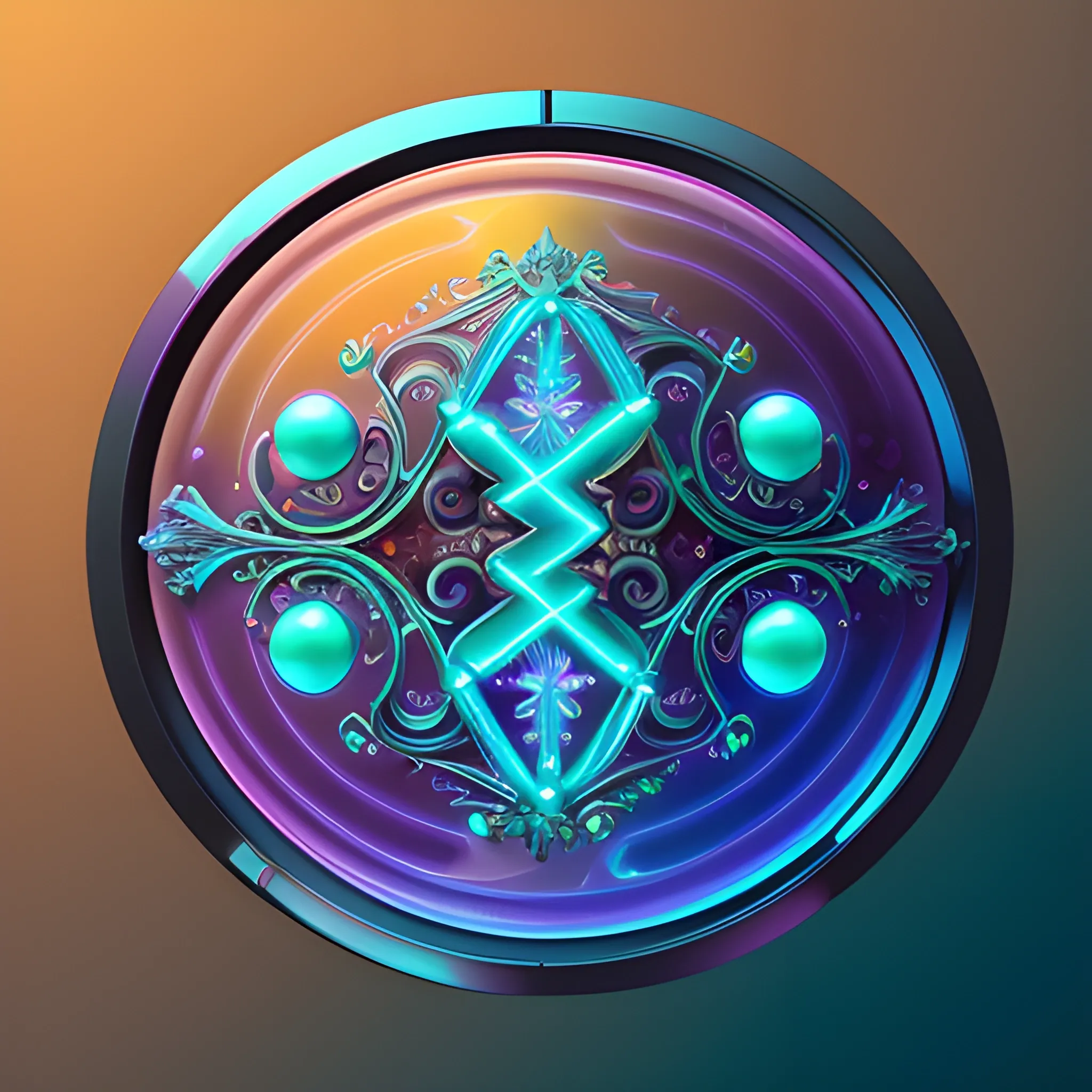 iridescent opalescent logo with the letter 'b', bioluminescent, trendy, modern, lots of details, technology, by michal karcz, daniel merriam, victo ngai and guillermo del toro : ornate, dynamic, particulate, intricate, elegant, highly detailed, brown orange, centered, artstation, smooth, sharp focus, octane render, high quality, Trippy, Cartoon, 3D.