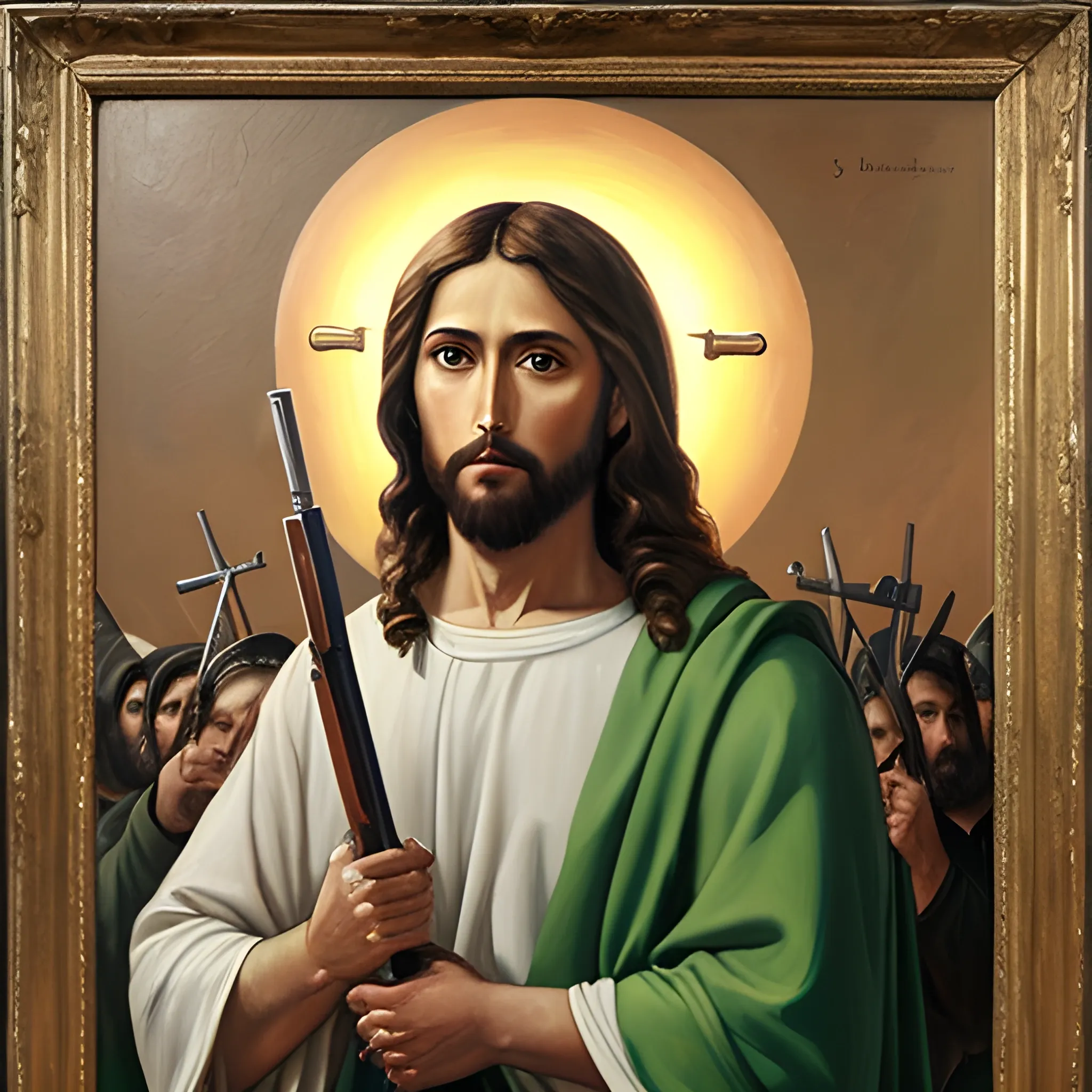 jesus con armas, Oil Painting