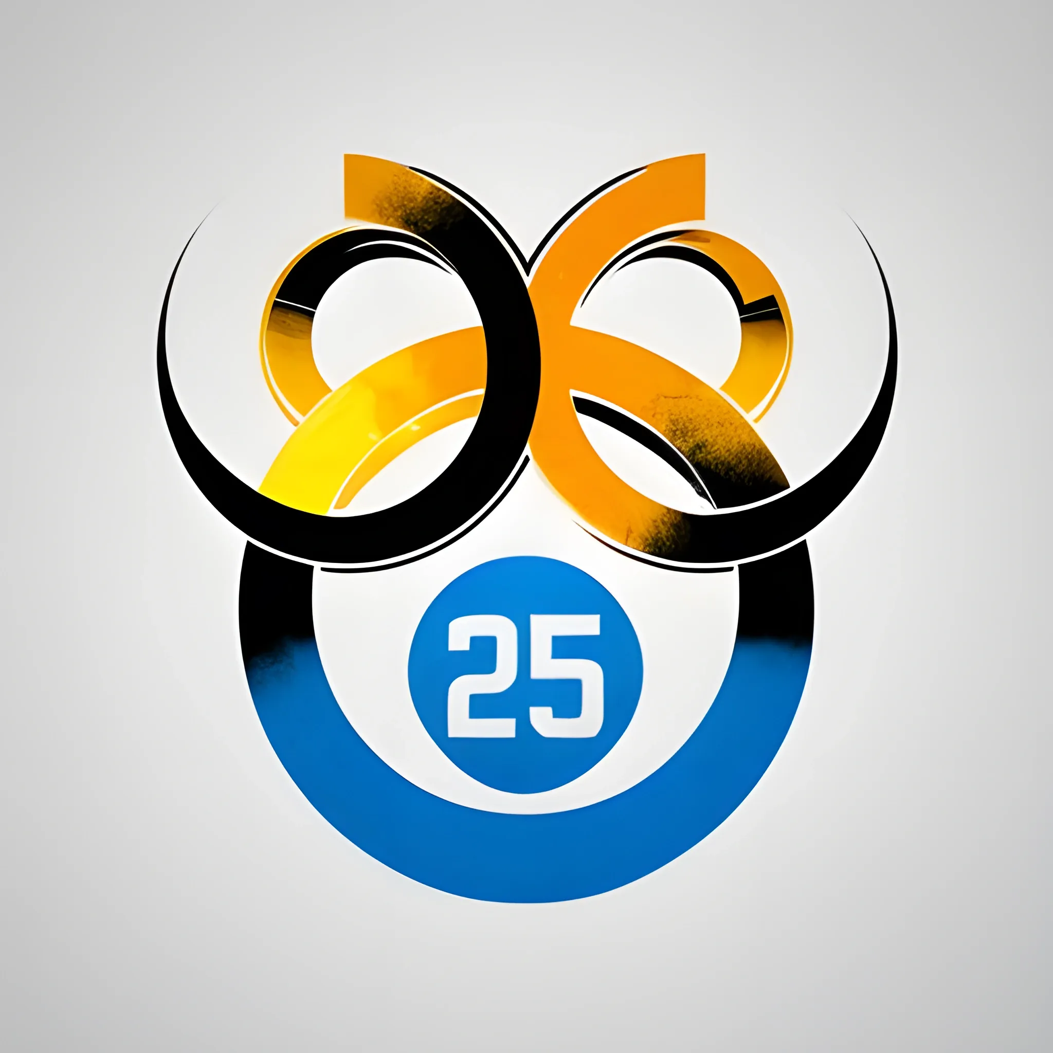 The logo, which is circular in shape, is designed for  anniversary sports meeting of golden rooster Vocational and Technical College. It should meet the requirements of contemporary art aesthetics, with a strong sense of the times; it should have beautiful and concise graphics, It should have 25 digital abstract forms, complete and coordinated composition, new and unique form, precise connotation with symbolic meaning, perfect form, easy to understand and remember, and easy to promote. The emblem is themed "Youthful vitality and progress", reflecting the spirit of "Faster, Higher, Stronger" of the Olympics and the theme of the current sports meeting, while incorporating the characteristics of competitive sports. , Water Color, 25 number，Olympic 5 rings, 2

