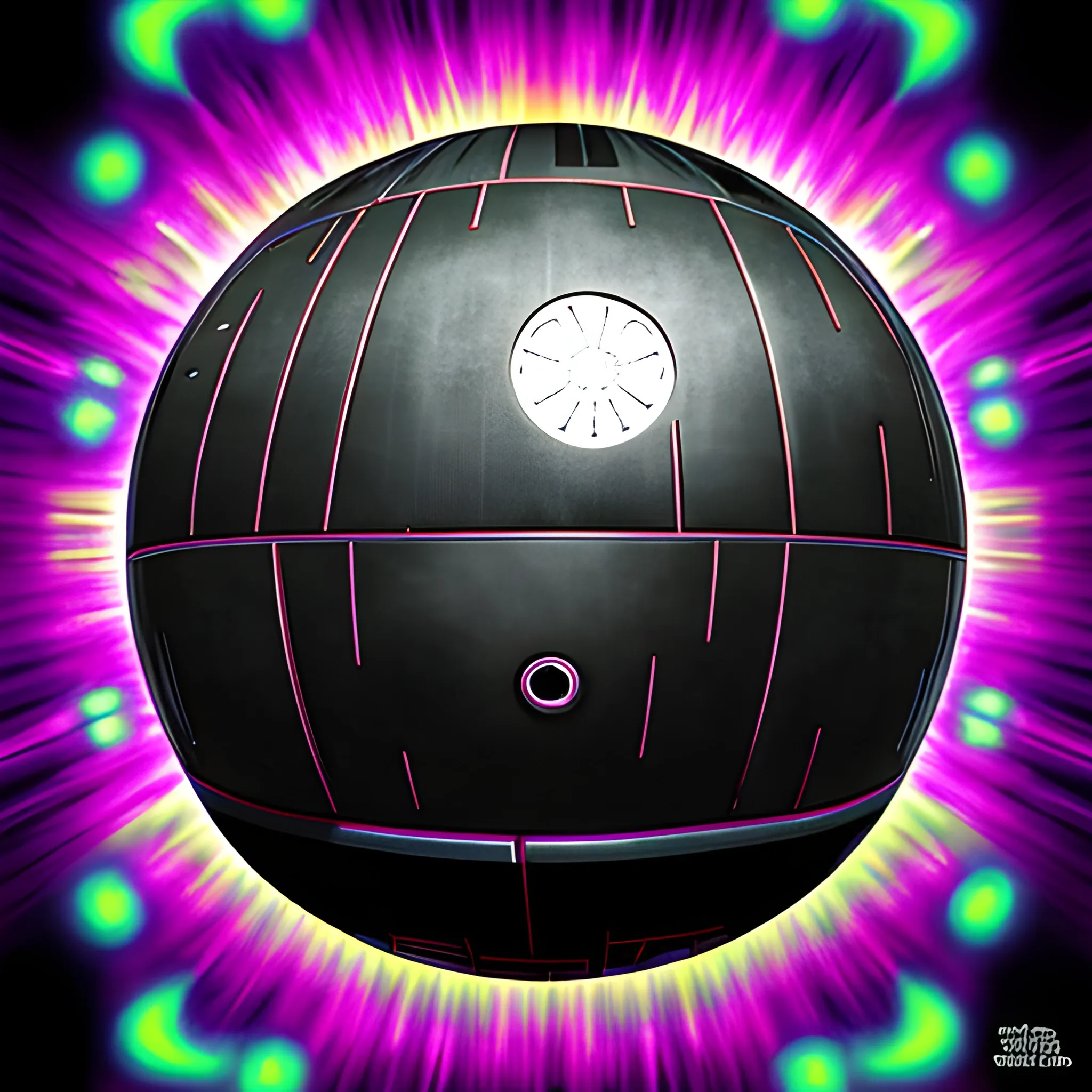 Darth Vader sychedelic Deathstar, Trippy