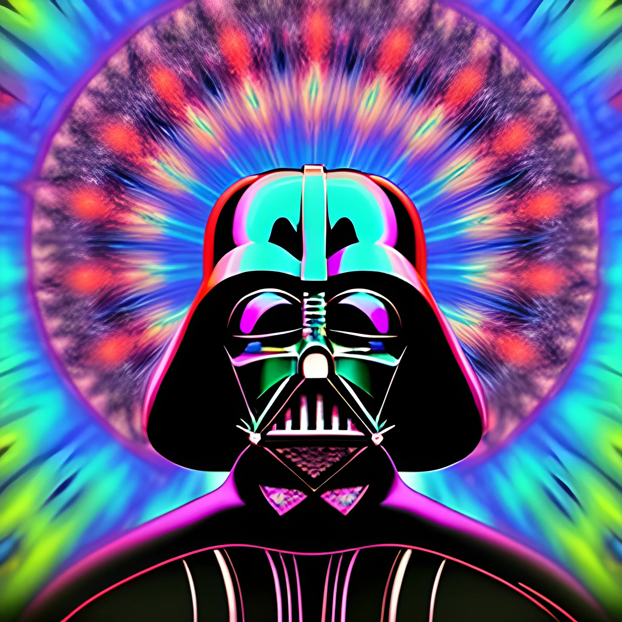 Darth Vader psychedelic portrait, Trippy