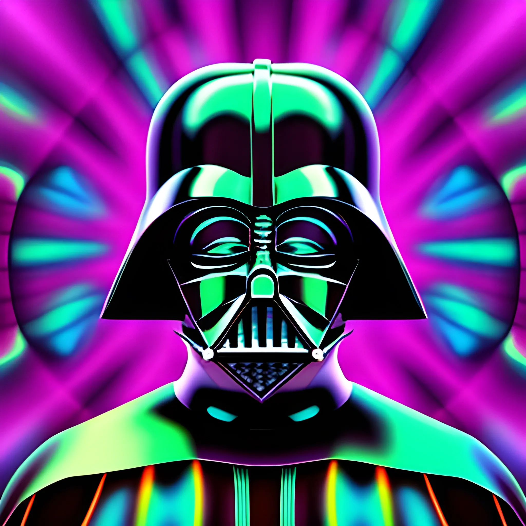 Darth Vader psychedelic portrait, Trippy, 3D