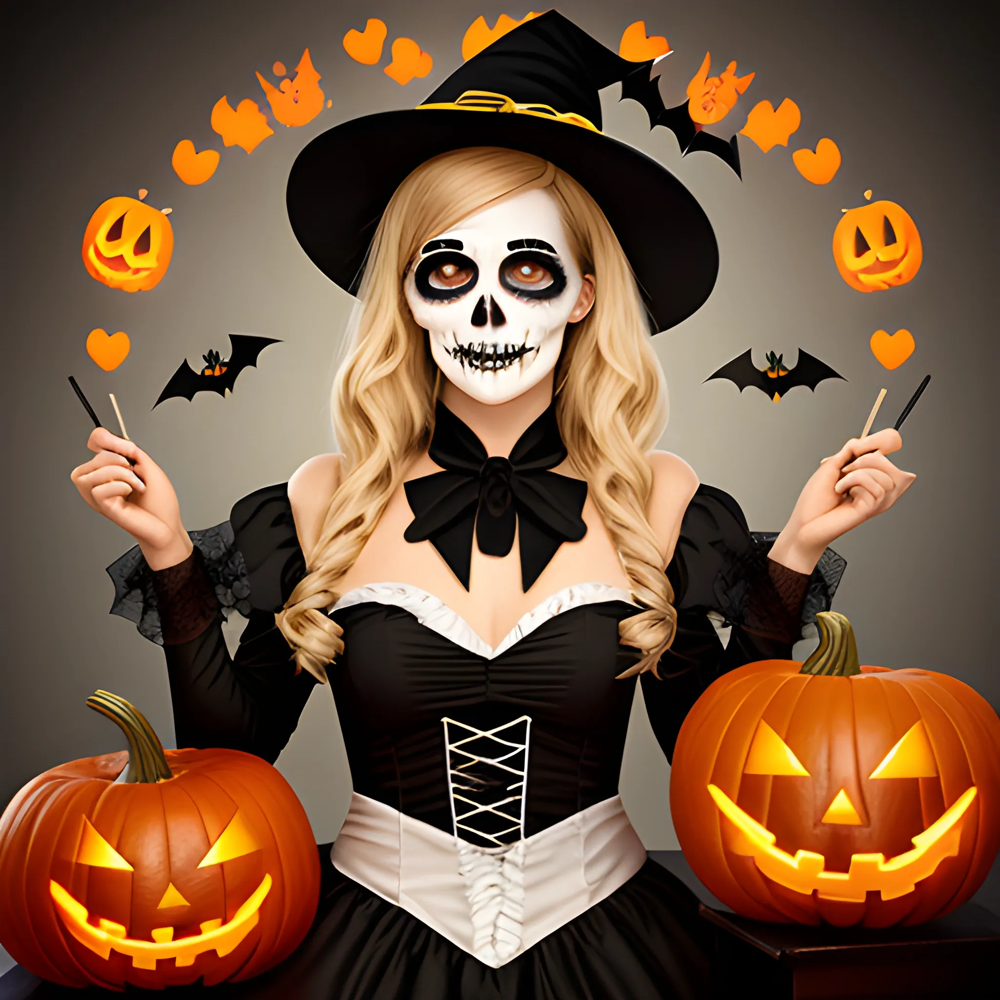 Halloween portrait in costume, - Arthub.ai