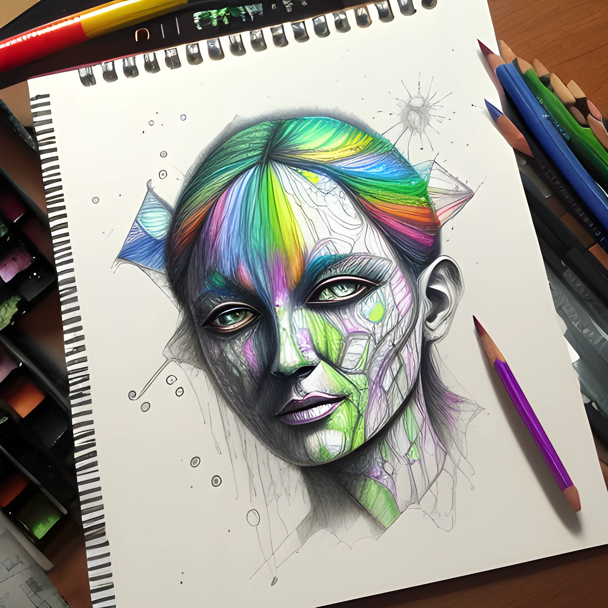 , 3D, Trippy, Pencil Sketch, Water Color