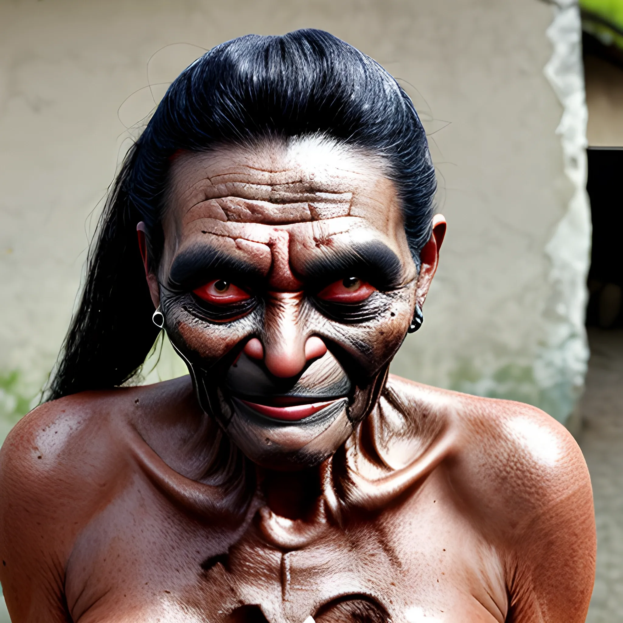 Village young childrens. They often have pustules and ulcers on their gums and under their arms. Black pus oozes from them