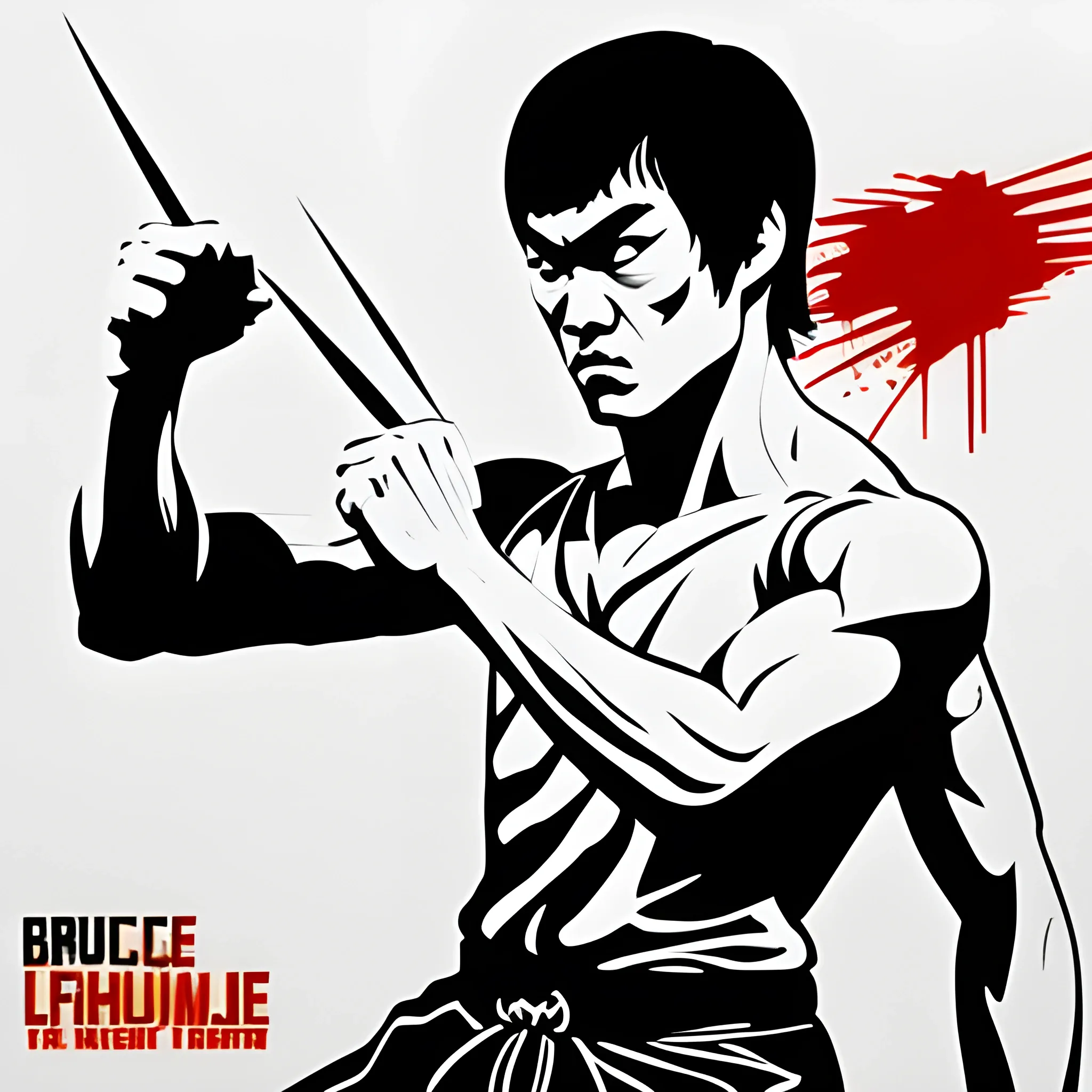 Bruce Lee - Martial Arts Pose - 1.25