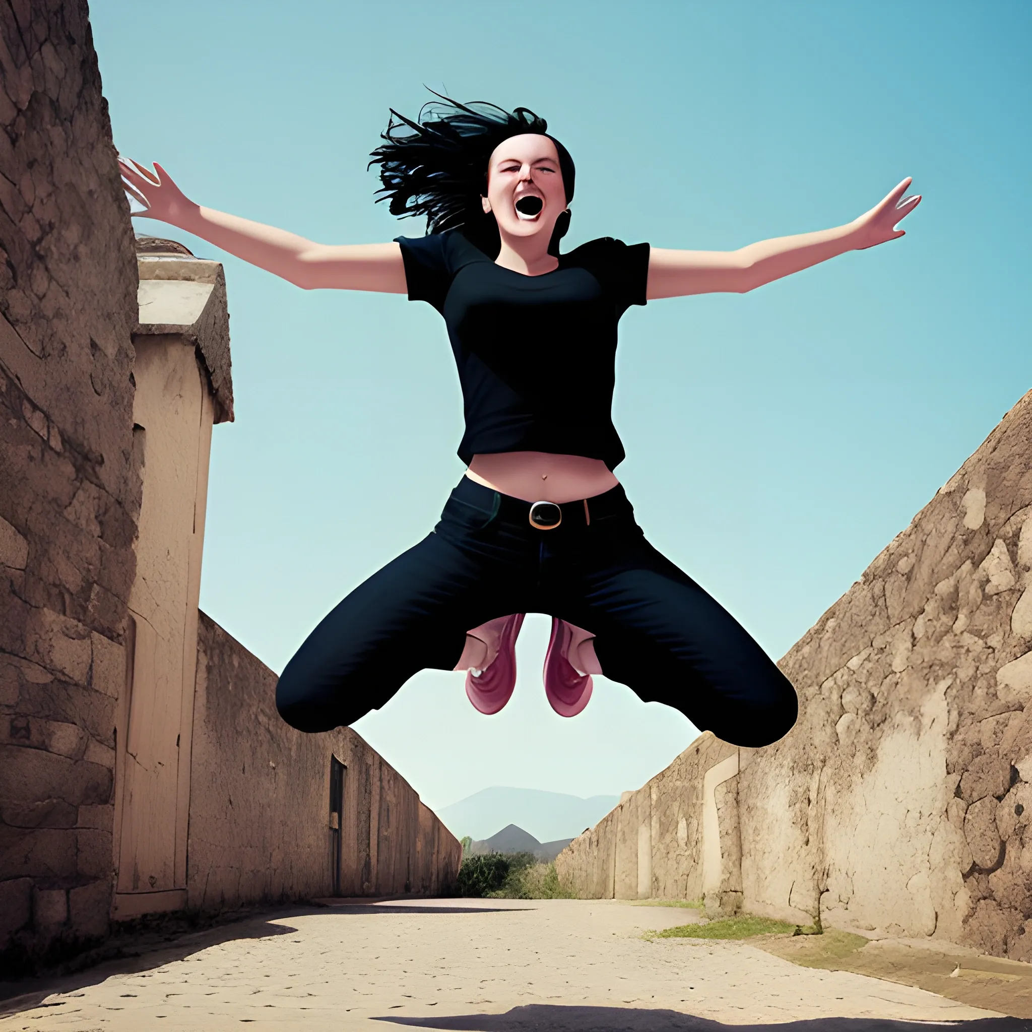 woman jump