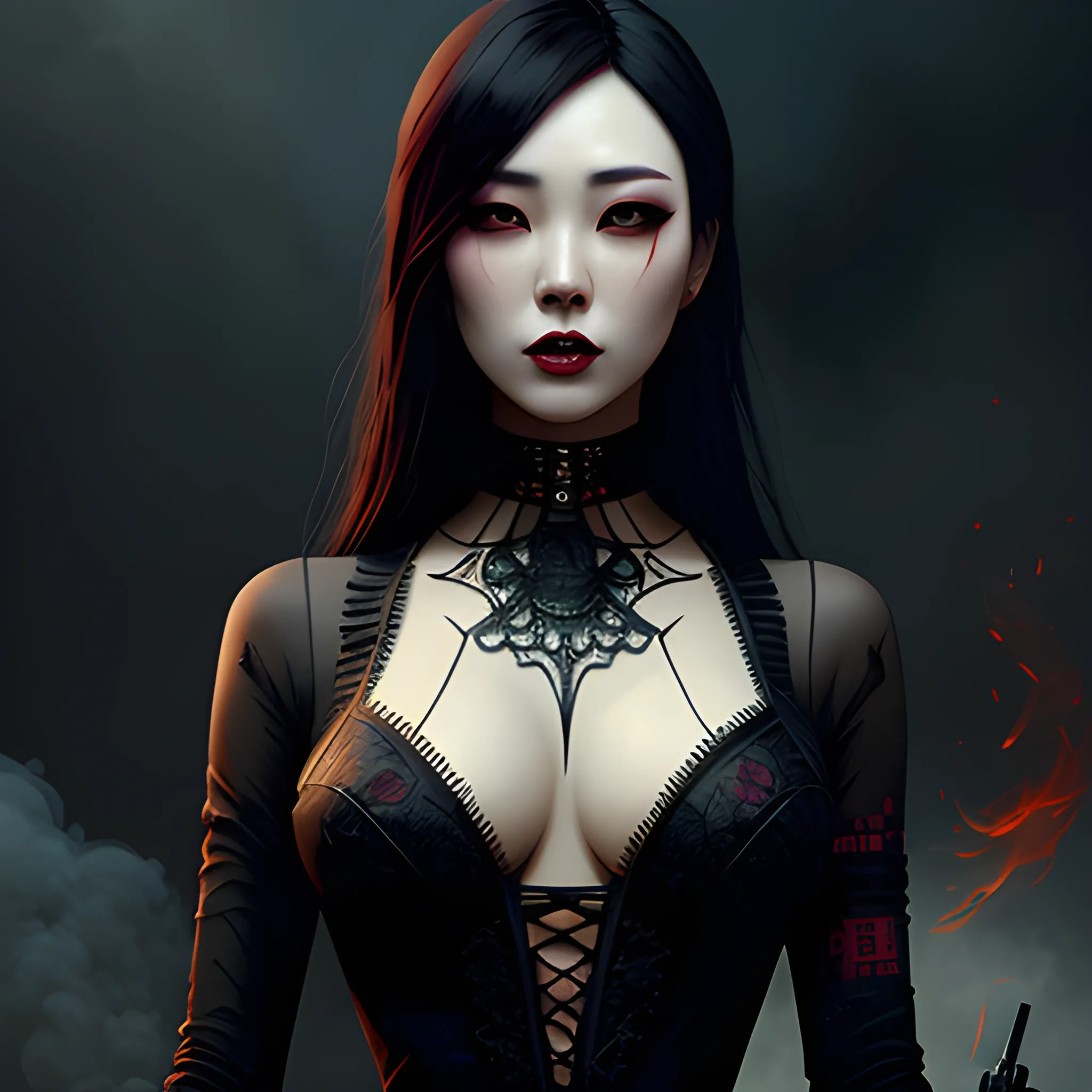 AI Art: cute goth girl by @Daily Dose of Delight