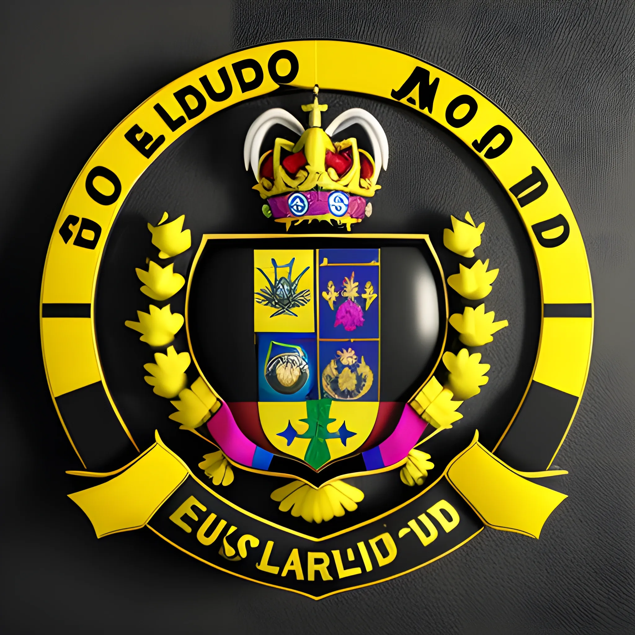 escudo del ecuador con fondo negro , 3D, 3D