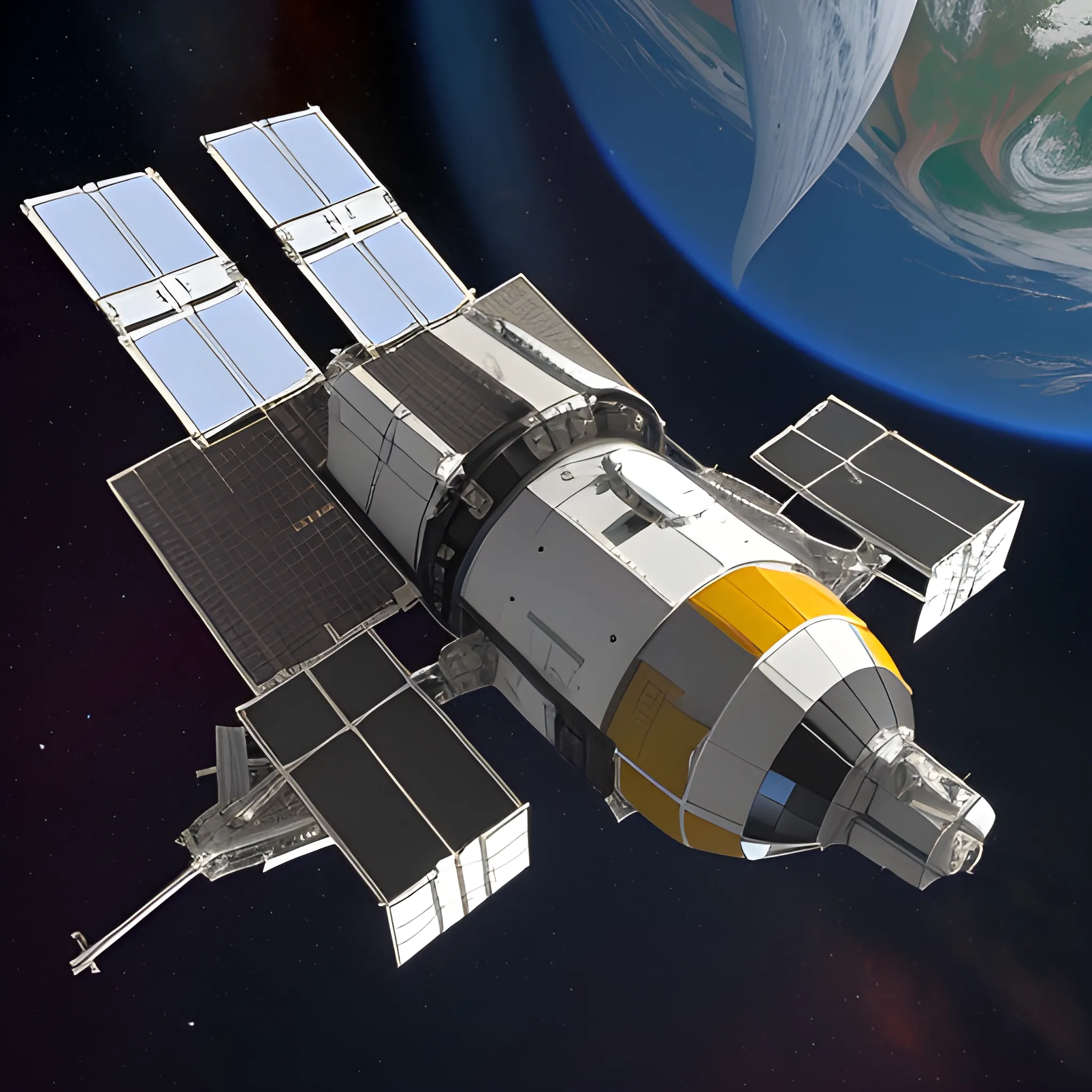 Mid-sized exploration spacecraft with detachable dropship