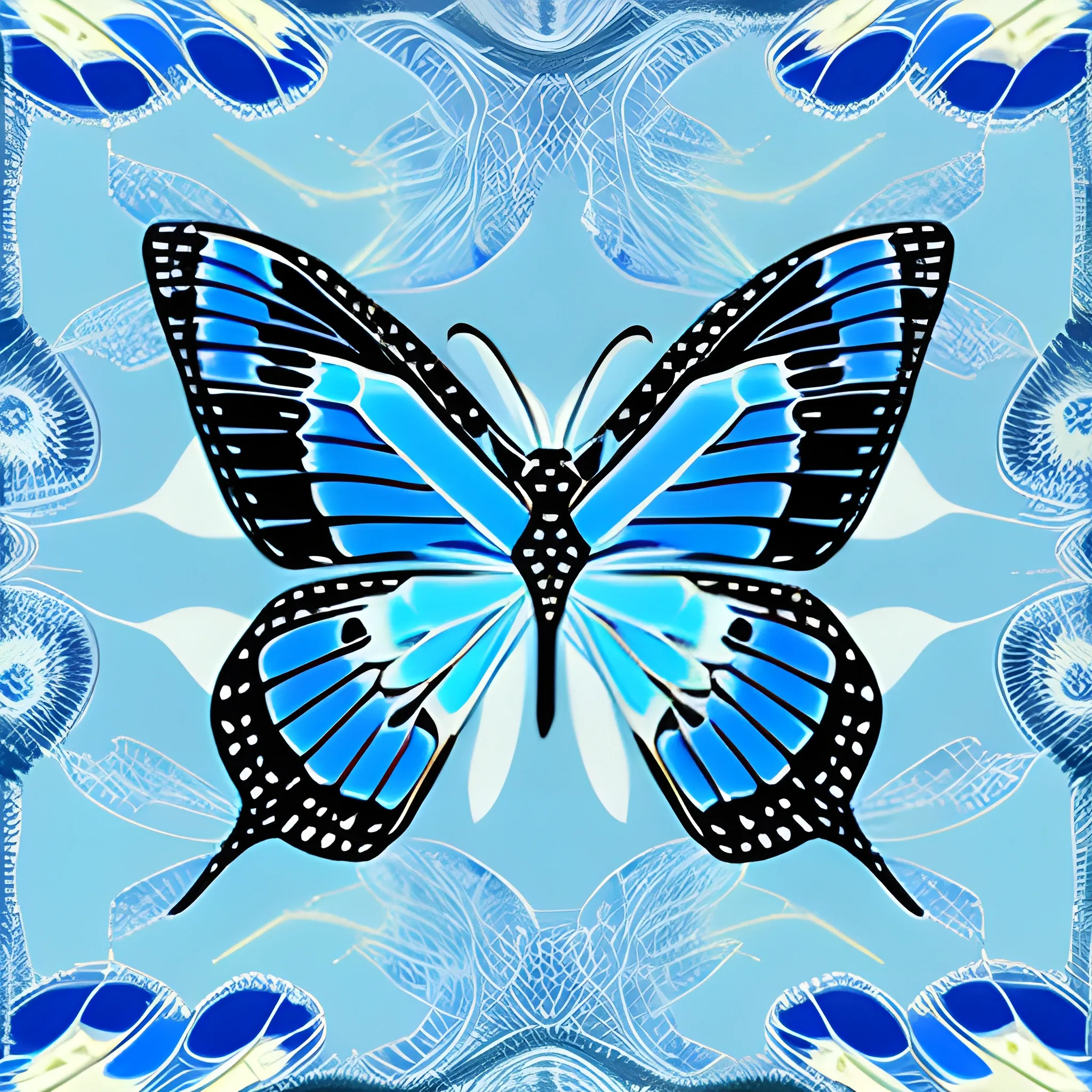 blue penguin  butterfly wings , Trippy