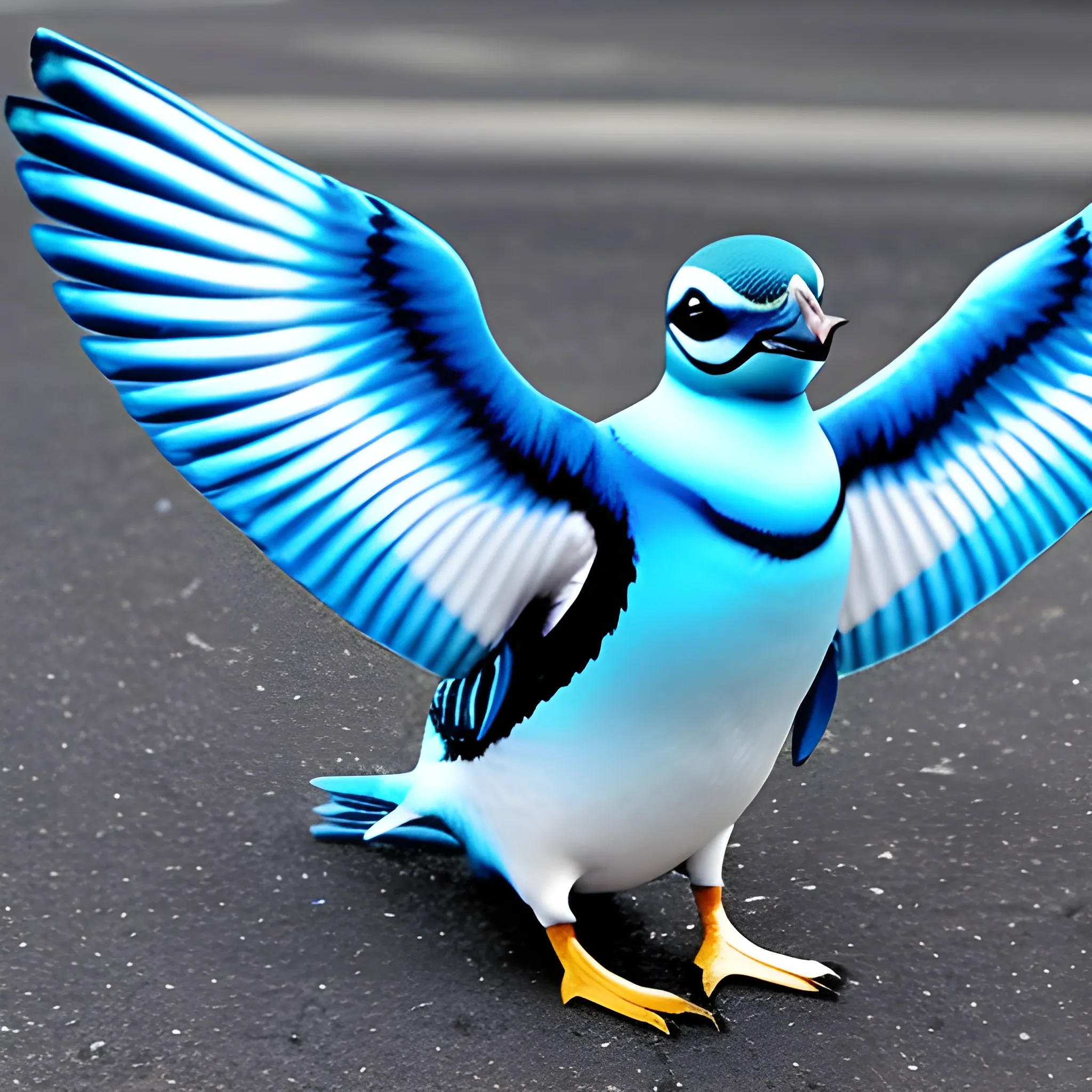 blue penguin wings, Trippy