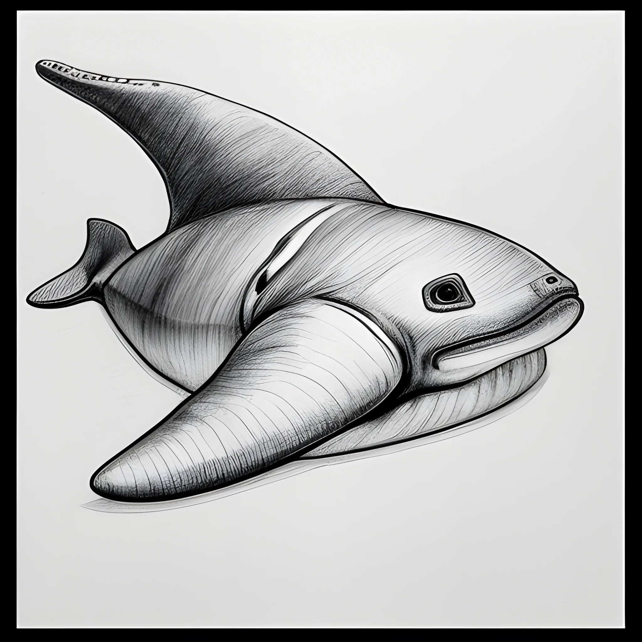 una ballena, Pencil Sketch