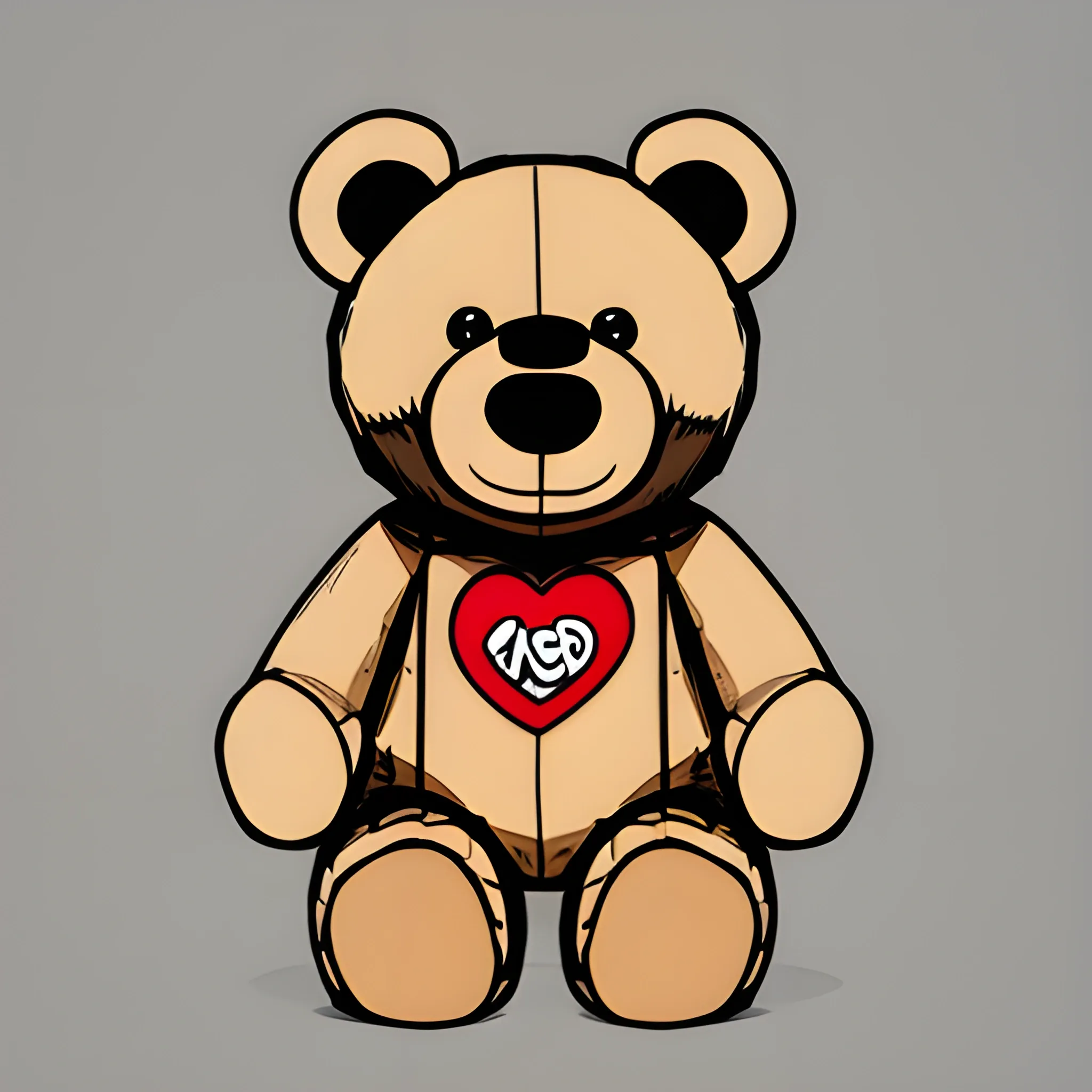 Cool standing teddy bear cartoon in streetwear