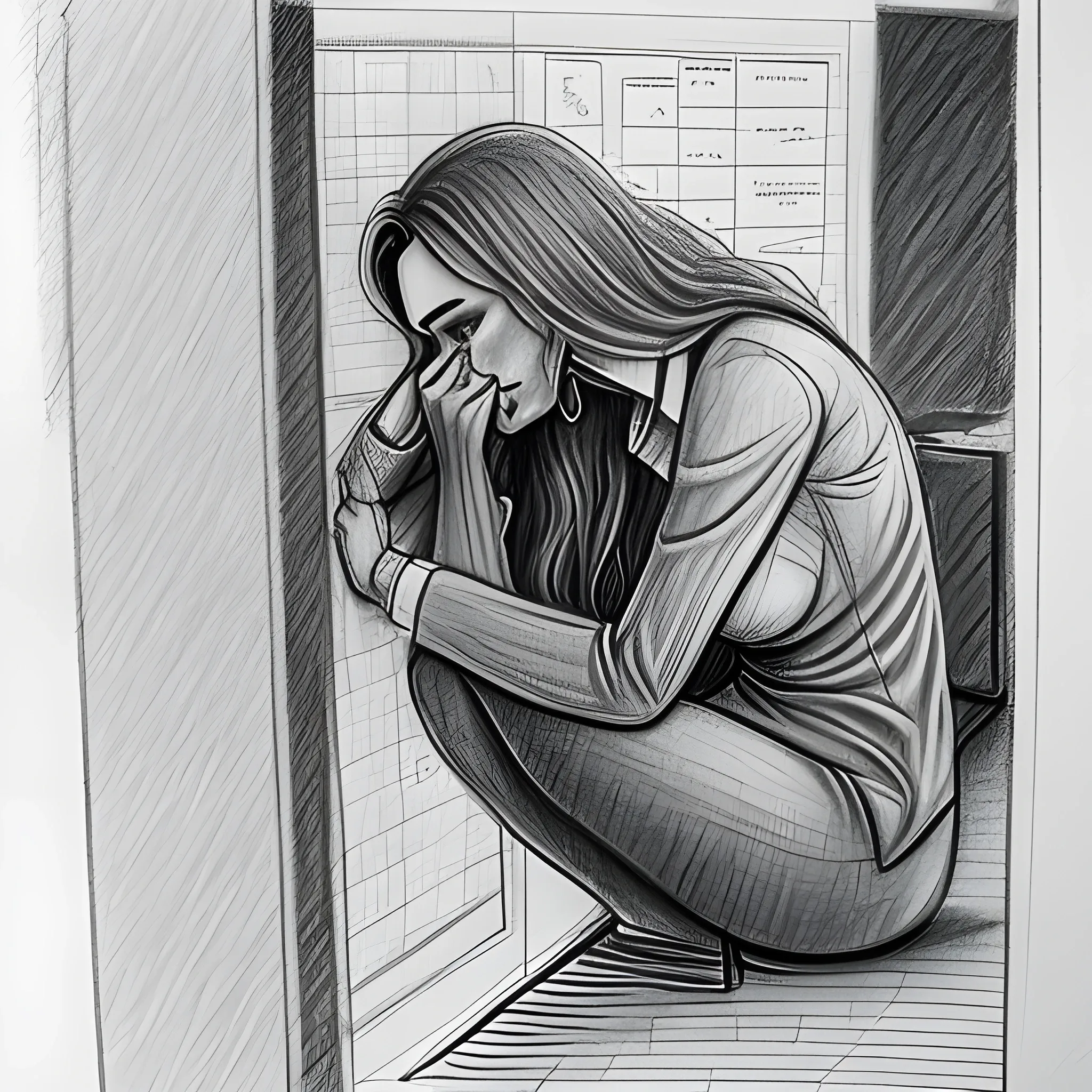 Pencil Drawing Sad Girl Stock Illustrations – 283 Pencil Drawing Sad Girl  Stock Illustrations, Vectors & Clipart - Dreamstime