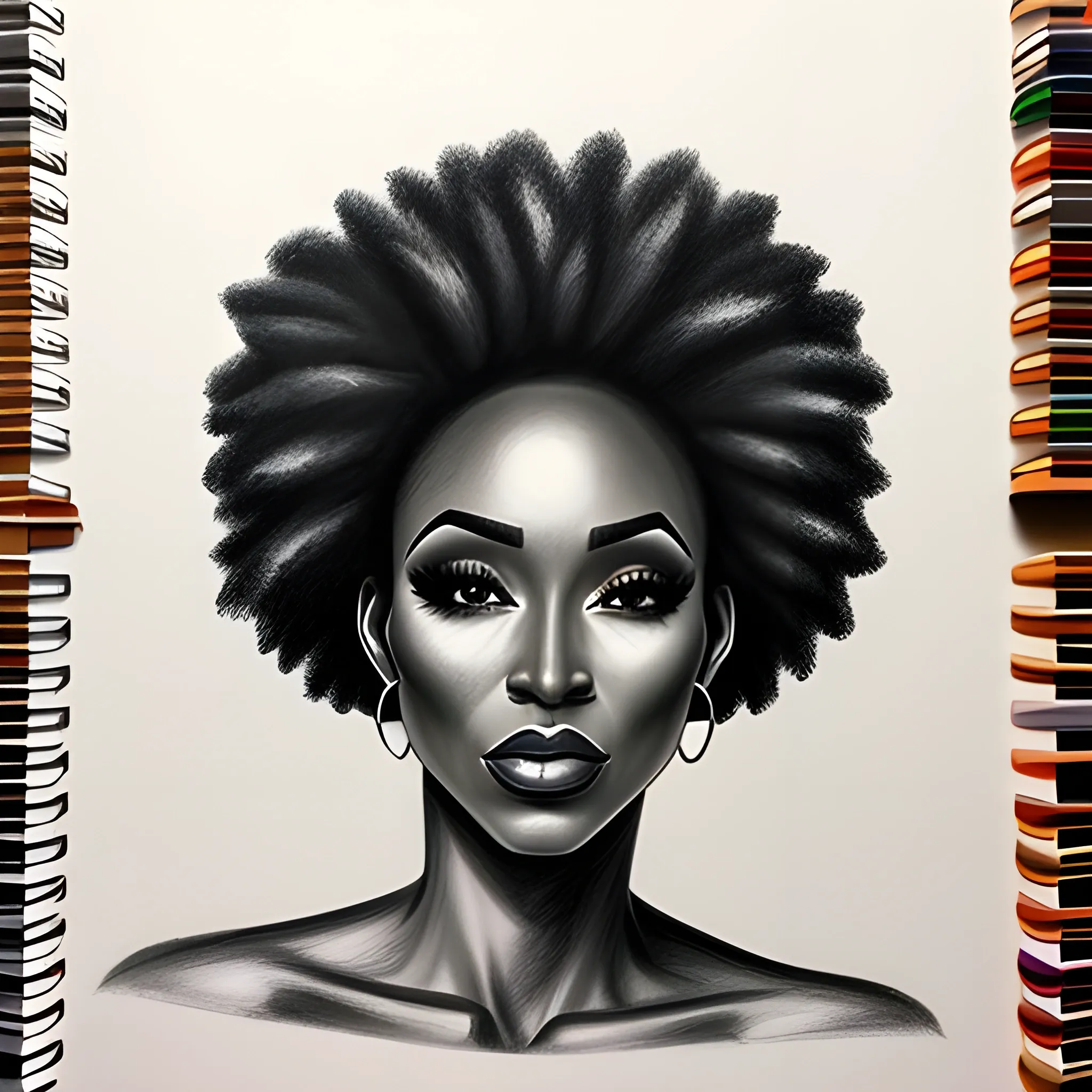 Young Black Woman,  Pencil Sketch