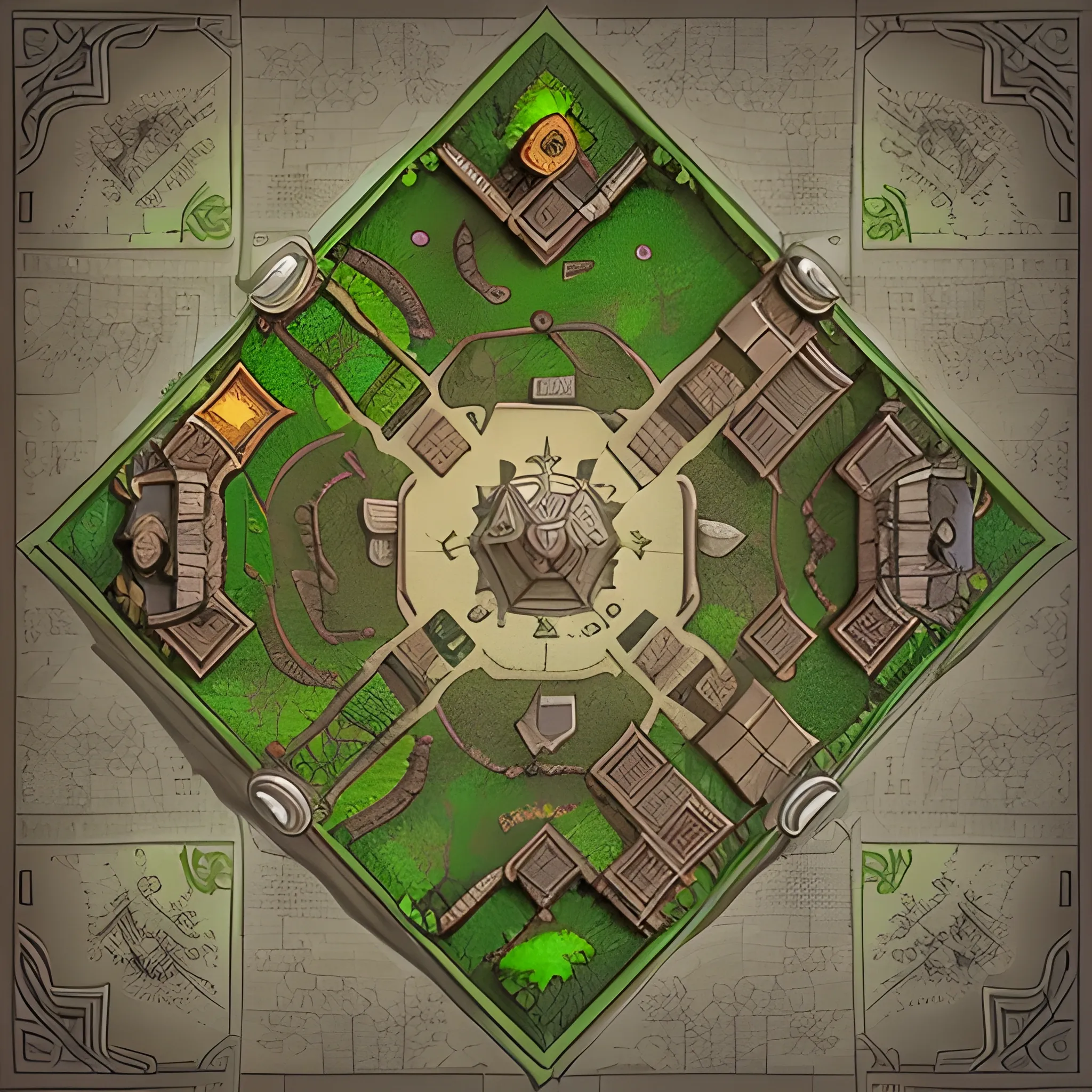 dnd map, map patreon, fantasy maps, foundry vtt, fantasy grounds, aerial view ,dungeondraft , tabletop, inkarnate, roll20, A high detailed isometric vector art presenting an aerial view of a RPG room by Transistor, dofus, Bastion, pyre, hades, Patreon content, containing tables and walls, HD, straight lines, grid, 3D