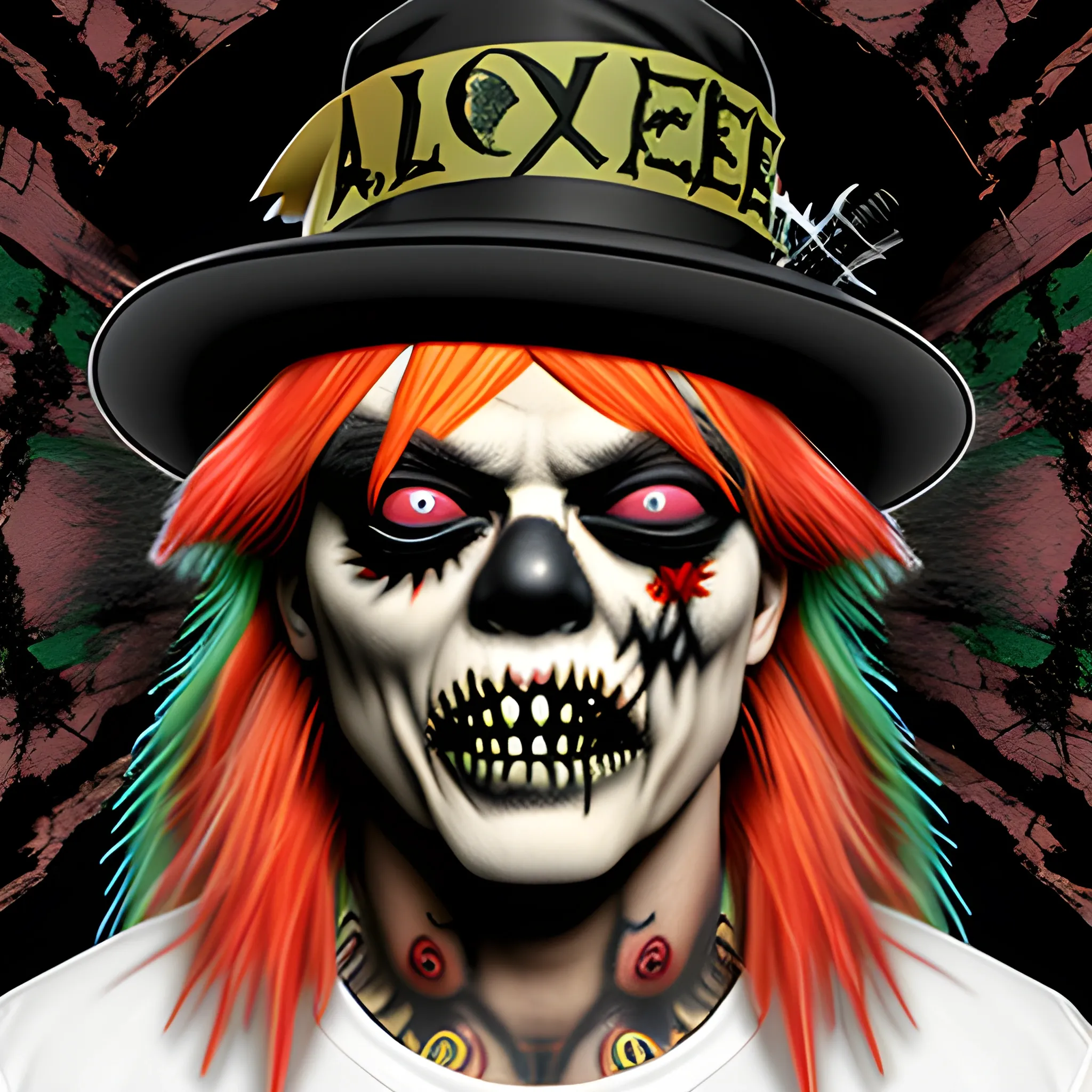 Axl Rose halloween zombie, 3D, Trippy