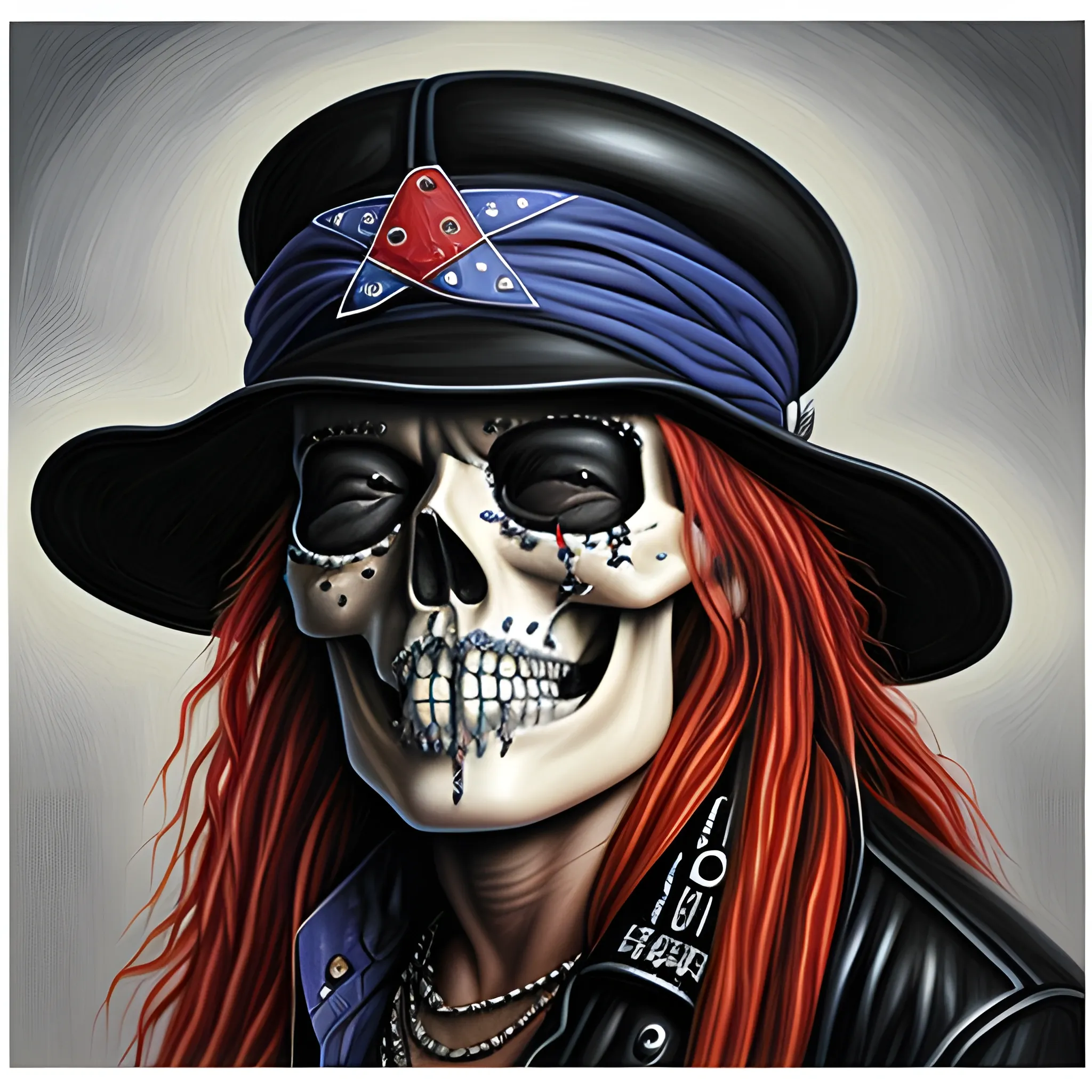 Axl Rose skull, Oil Painting