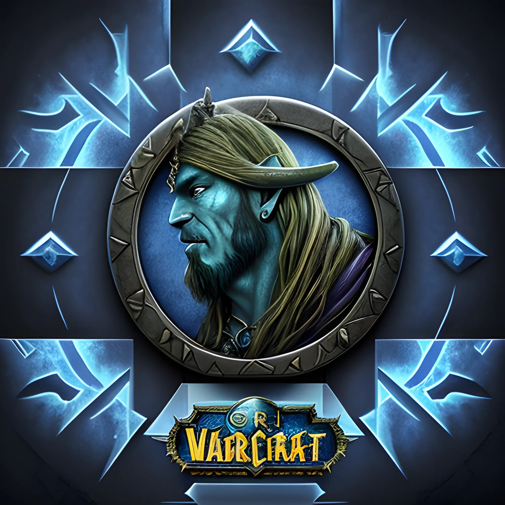 Create a logo for 'Warcraft Facts' that embodies the essence of Azeroth's rich lore and history. Incorporate iconic Warcraft elements, like the Alliance and Horde symbols, legendary weapons, and the feeling of adventure and discovery. The design should be visually captivating and evoke a sense of wonder and excitement. Use a color scheme that reflects the vibrant and mystical world of Warcraft. The logo should be both informative and enticing, making viewers eager to explore the hidden treasures of Azeroth!