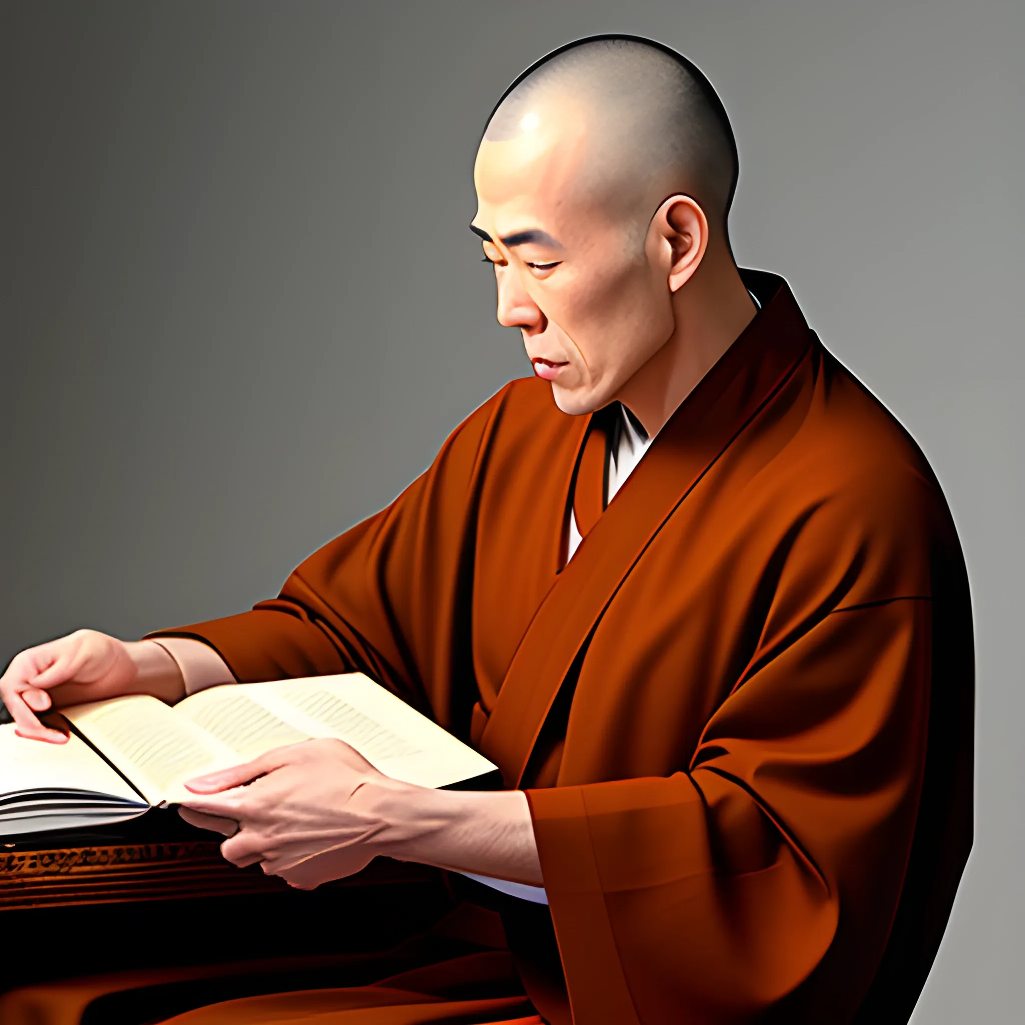 A little monk reciting scriptures