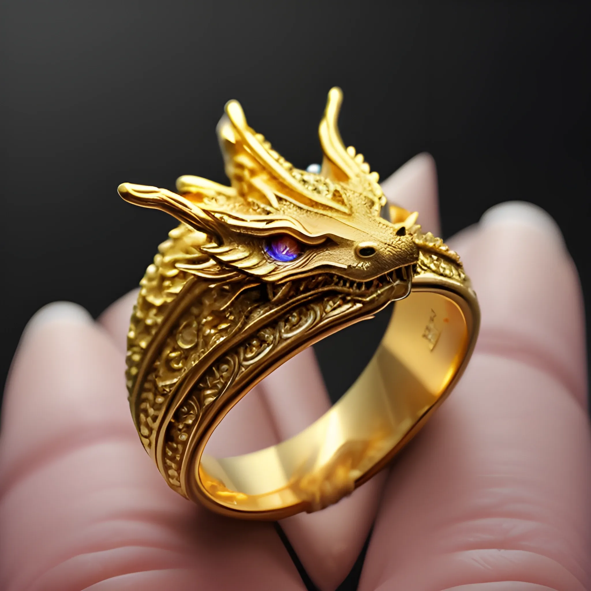 Designs by Gioelli 14k Gold Over Silver Cubic Zirconia Dragon Ring