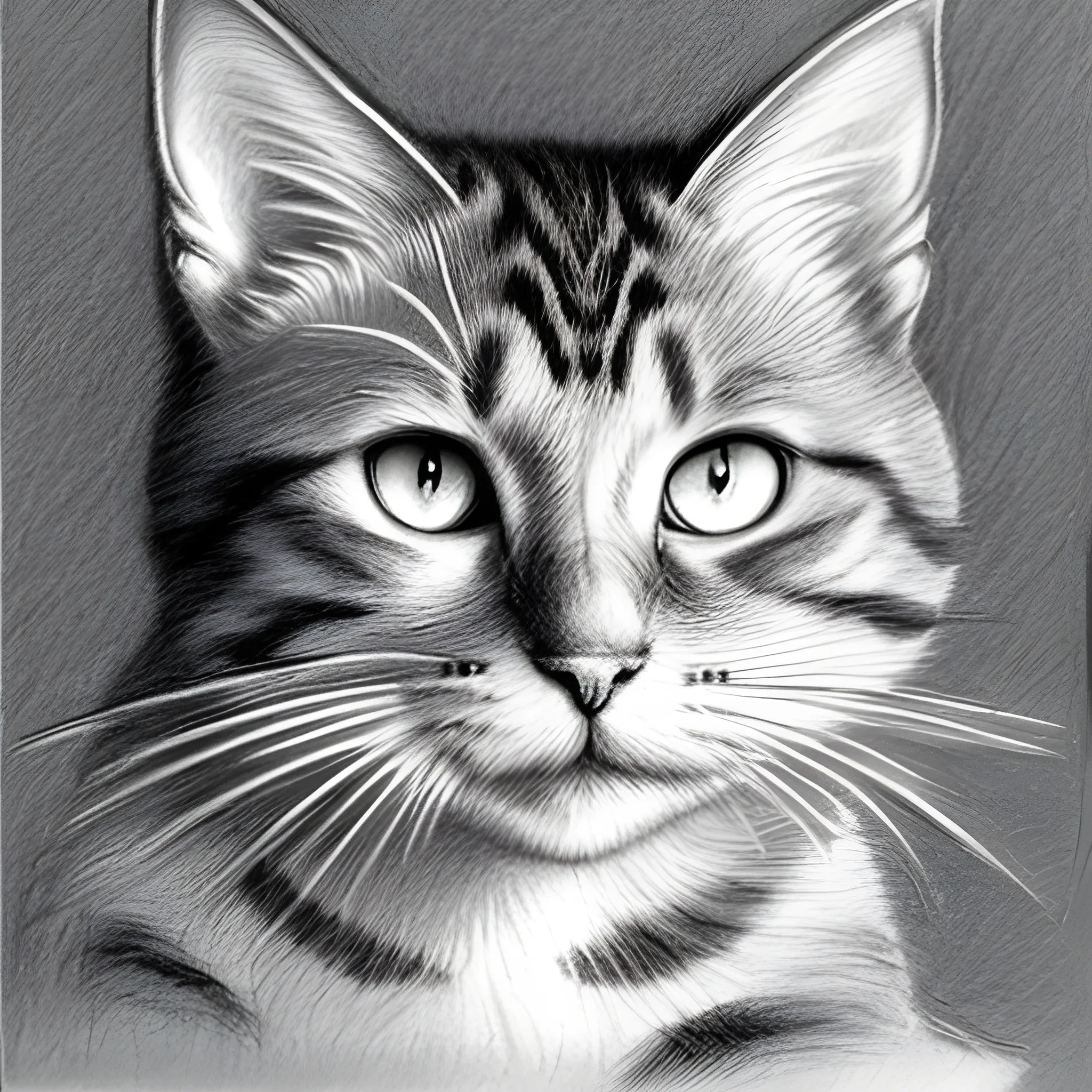 , Pencil Sketch,Cat,