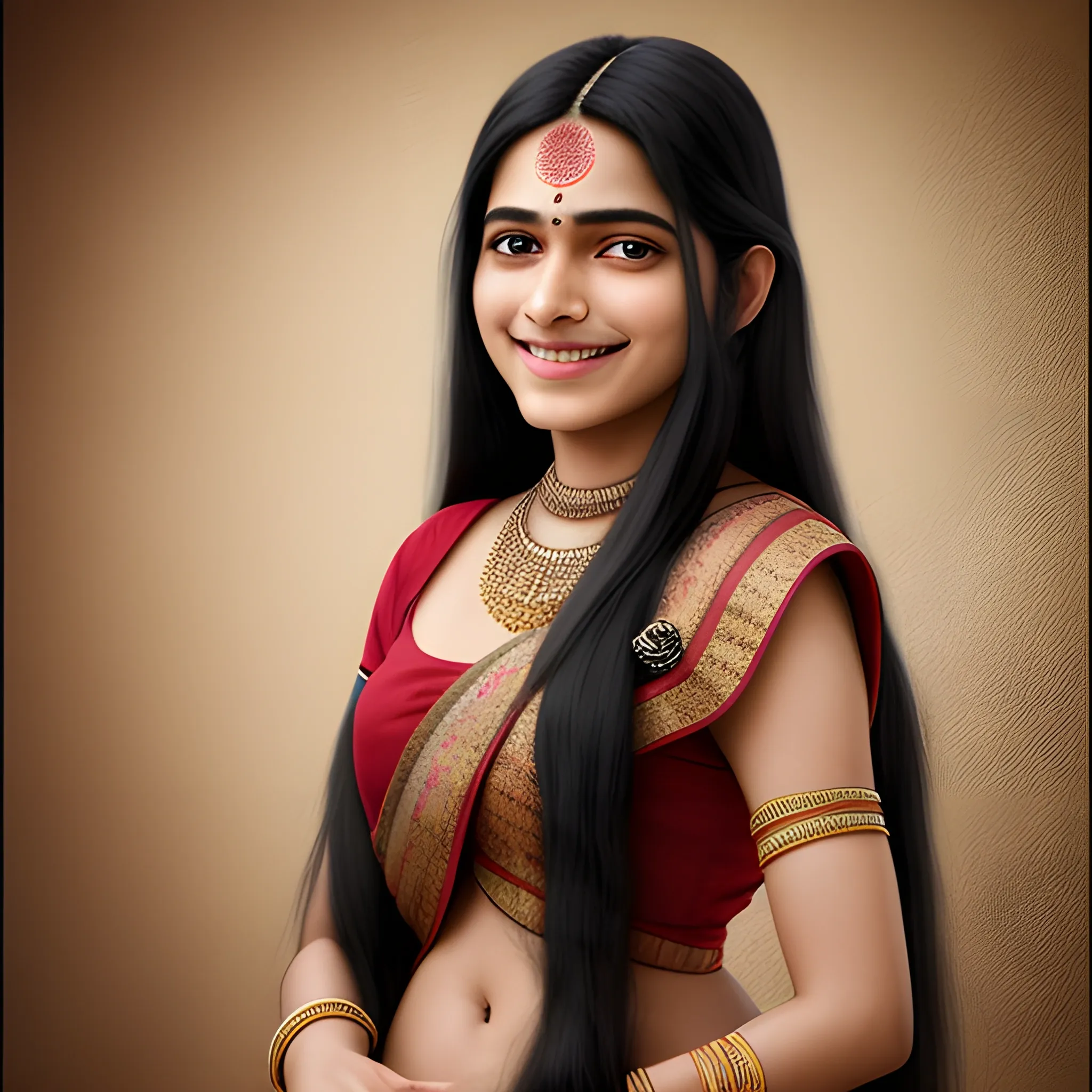 UHD, 16k, photorealistic, masterpiece,  indian, 1solo, 25-year-old, smiling, long black hair