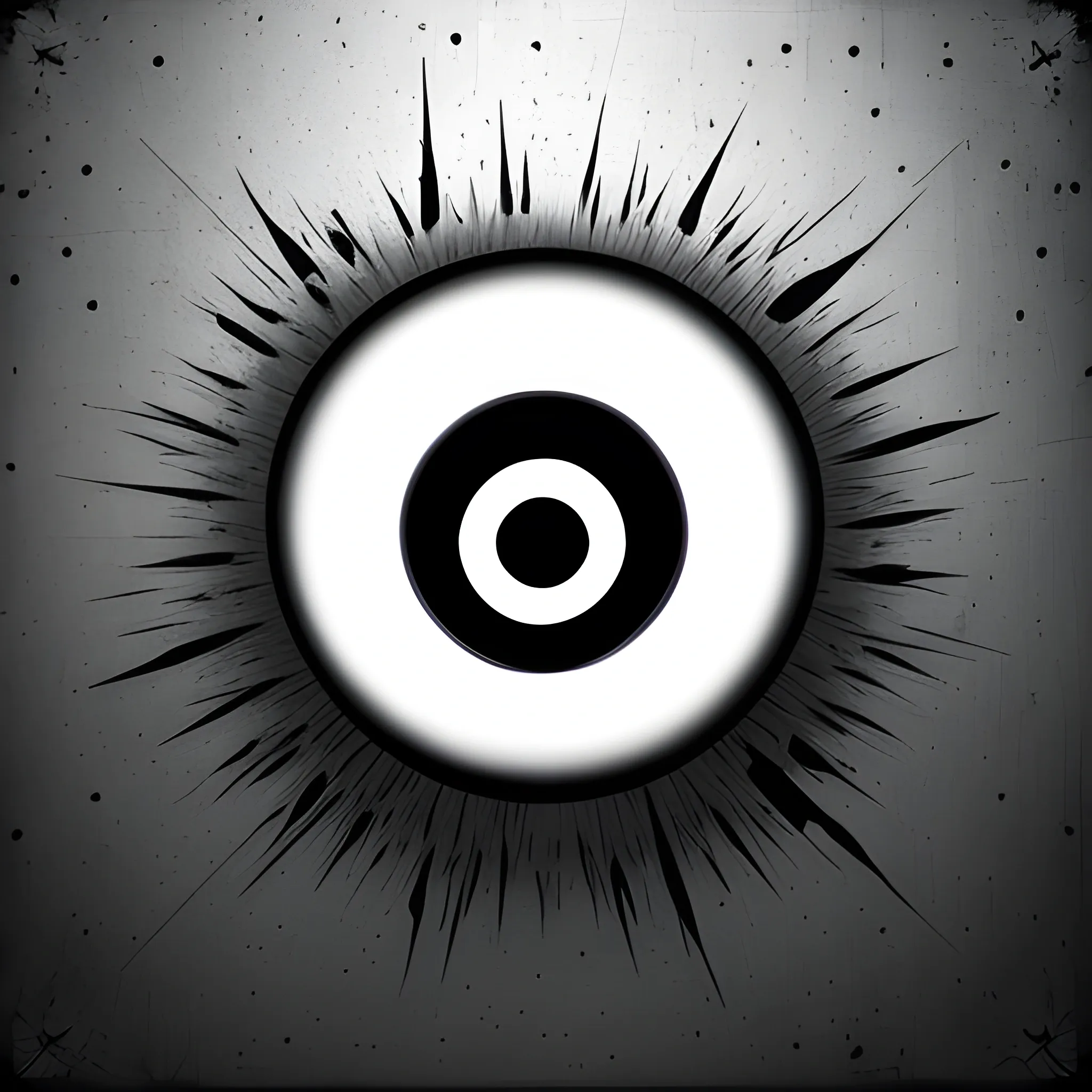 Punk White Character Eye Shape of Plus Symbol, realistic