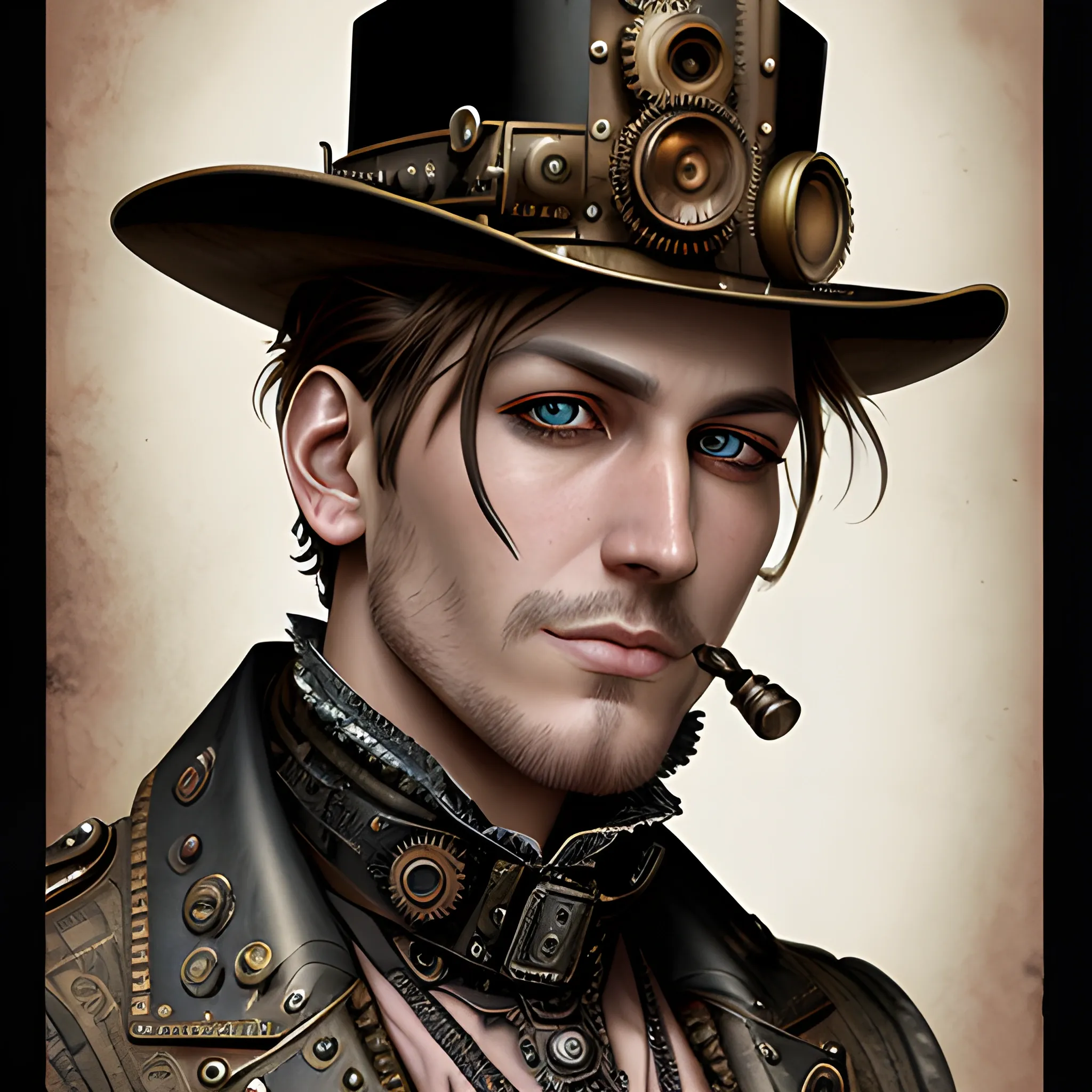 steampunk punk male character portrait, ultra realistic, wide angle, intricate details, highly detailed by alex ross