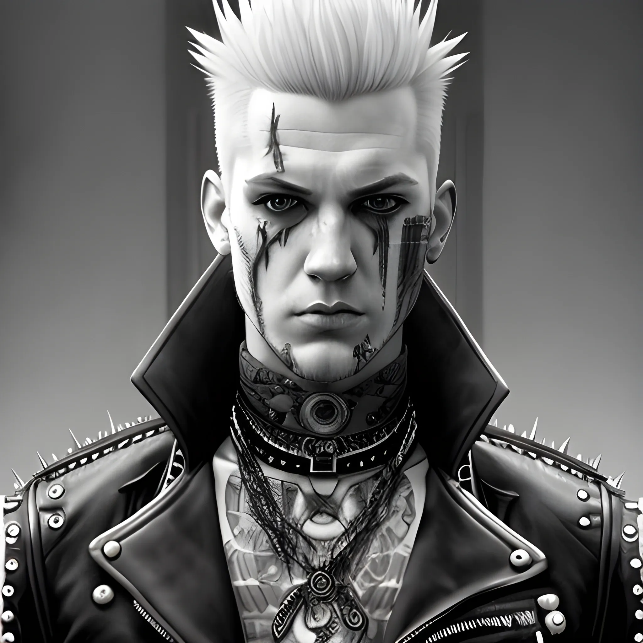White punk male character portrait, ultra realistic, wide angle, intricate details, highly detailed by alex ross