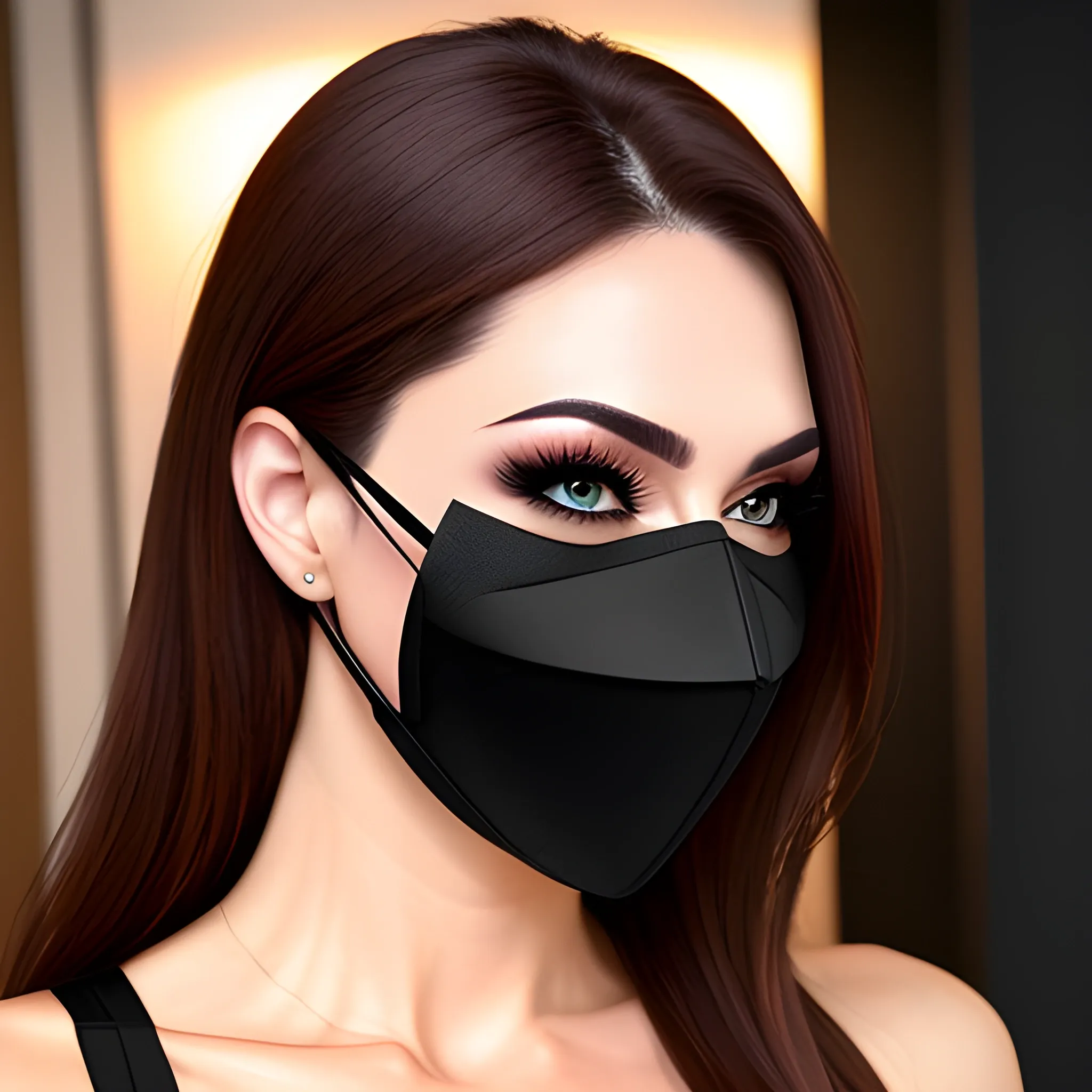 Beautiful girl wearing a mask