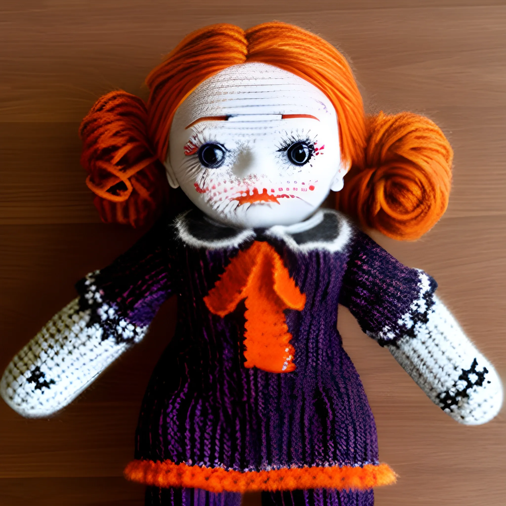 halloween knitted doll