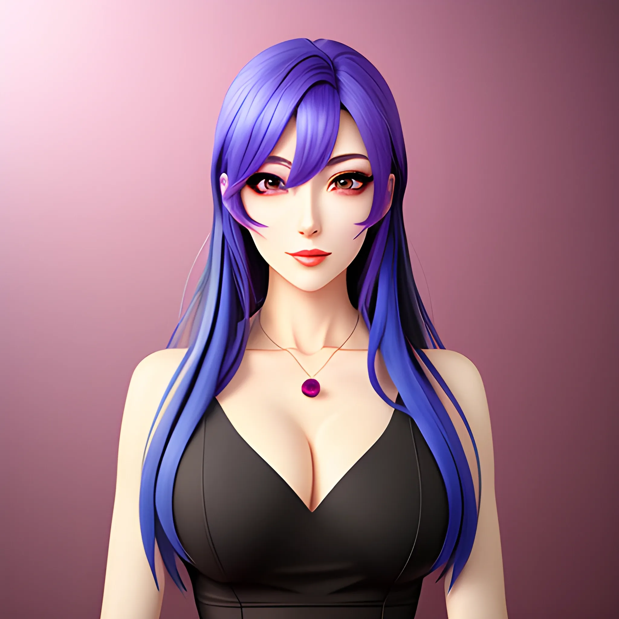 A young futuristic online freelancing girl, colorful anime decoration, hyper-realistic portrait style 