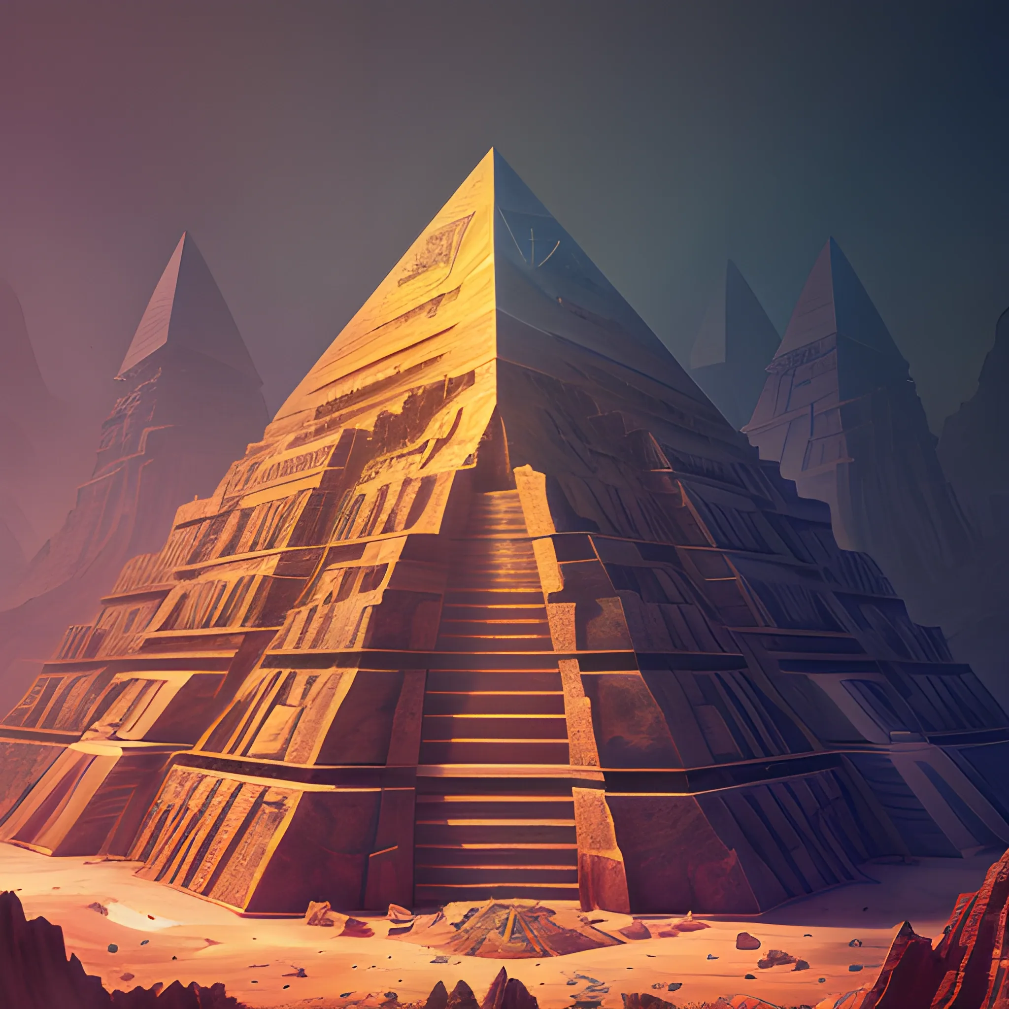 inside pyramid, interior, 8k, high resolution, high quality, photorealistic, hyperrealistic, detailed, detailed matte painting, deep color, fantastical, intricate detail, splash screen, complementary colors, fantasy concept art, 8k resolution trending on Artstation Unreal Engine